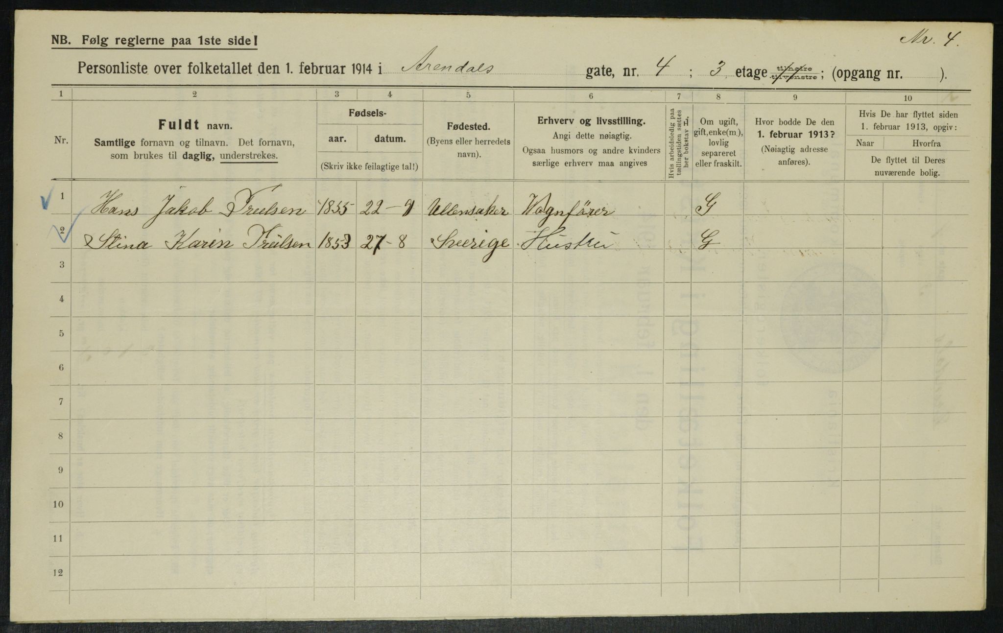 OBA, Kommunal folketelling 1.2.1914 for Kristiania, 1914, s. 2097
