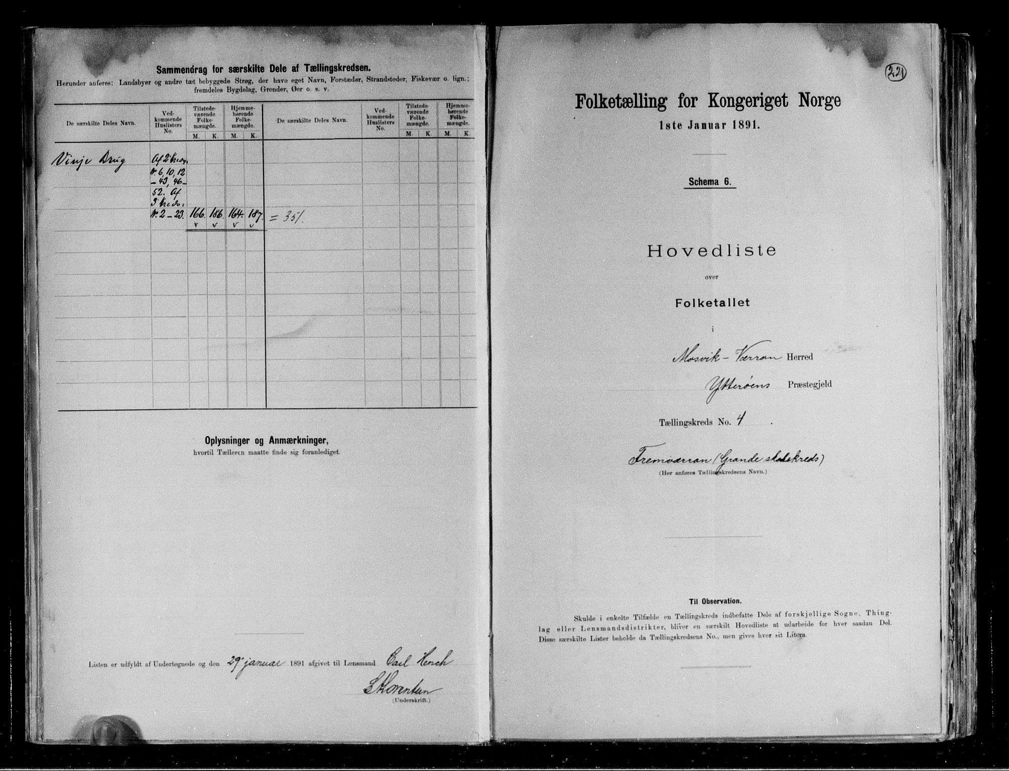 RA, Folketelling 1891 for 1723 Mosvik og Verran herred, 1891, s. 14