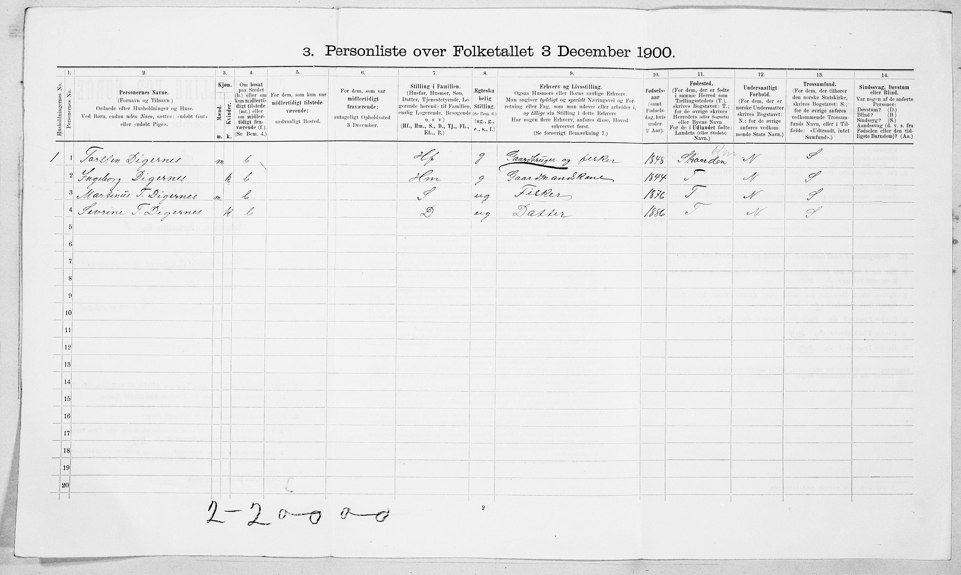 SAT, Folketelling 1900 for 1531 Borgund herred, 1900, s. 321