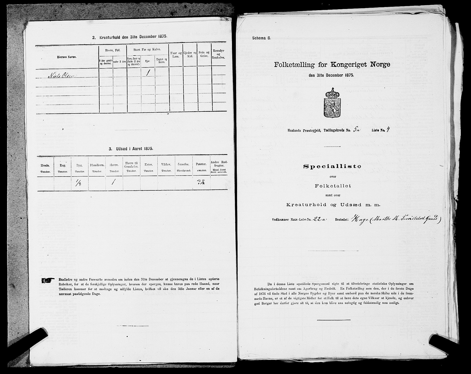 SAST, Folketelling 1875 for 1124P Håland prestegjeld, 1875, s. 648