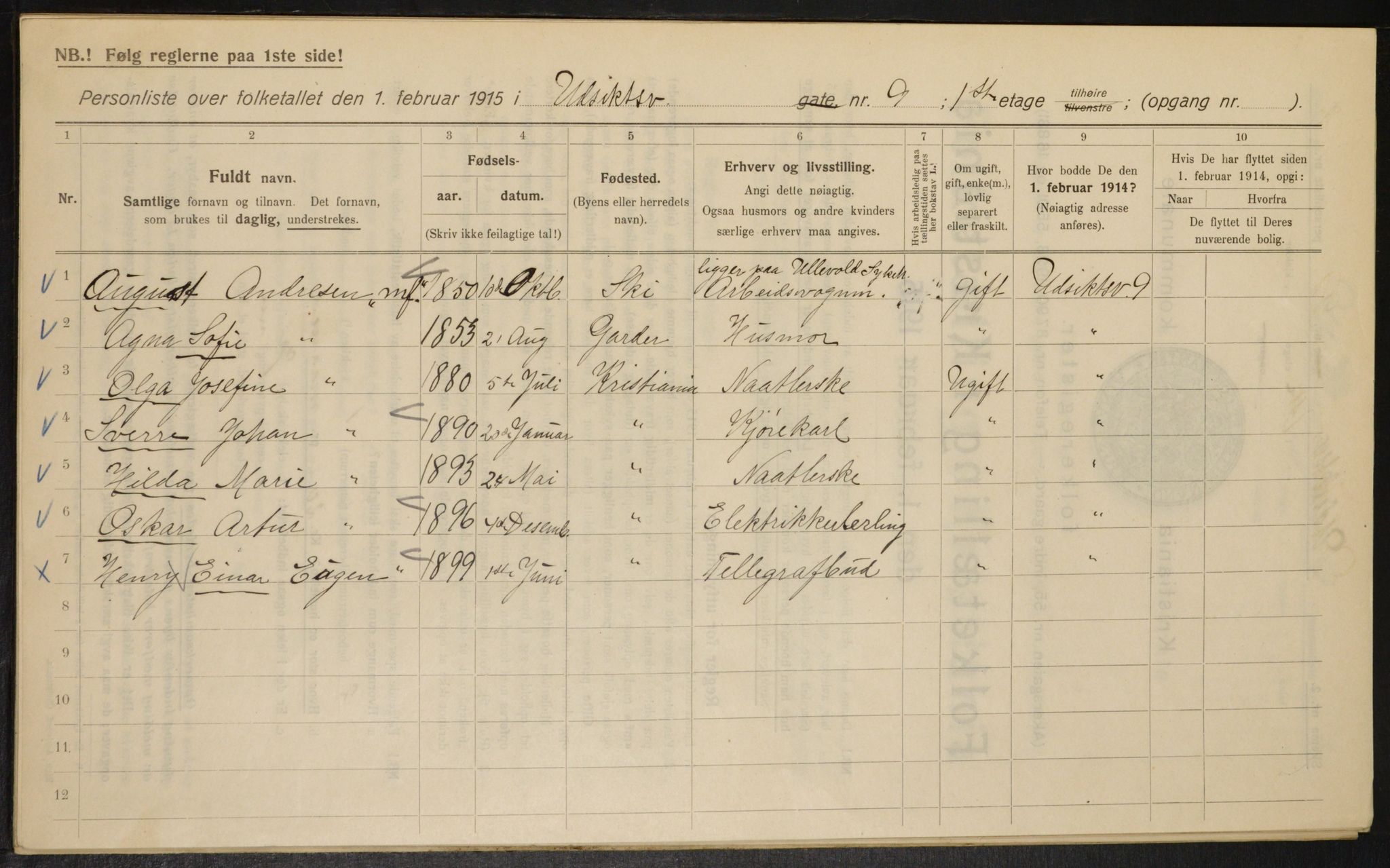 OBA, Kommunal folketelling 1.2.1915 for Kristiania, 1915, s. 121968