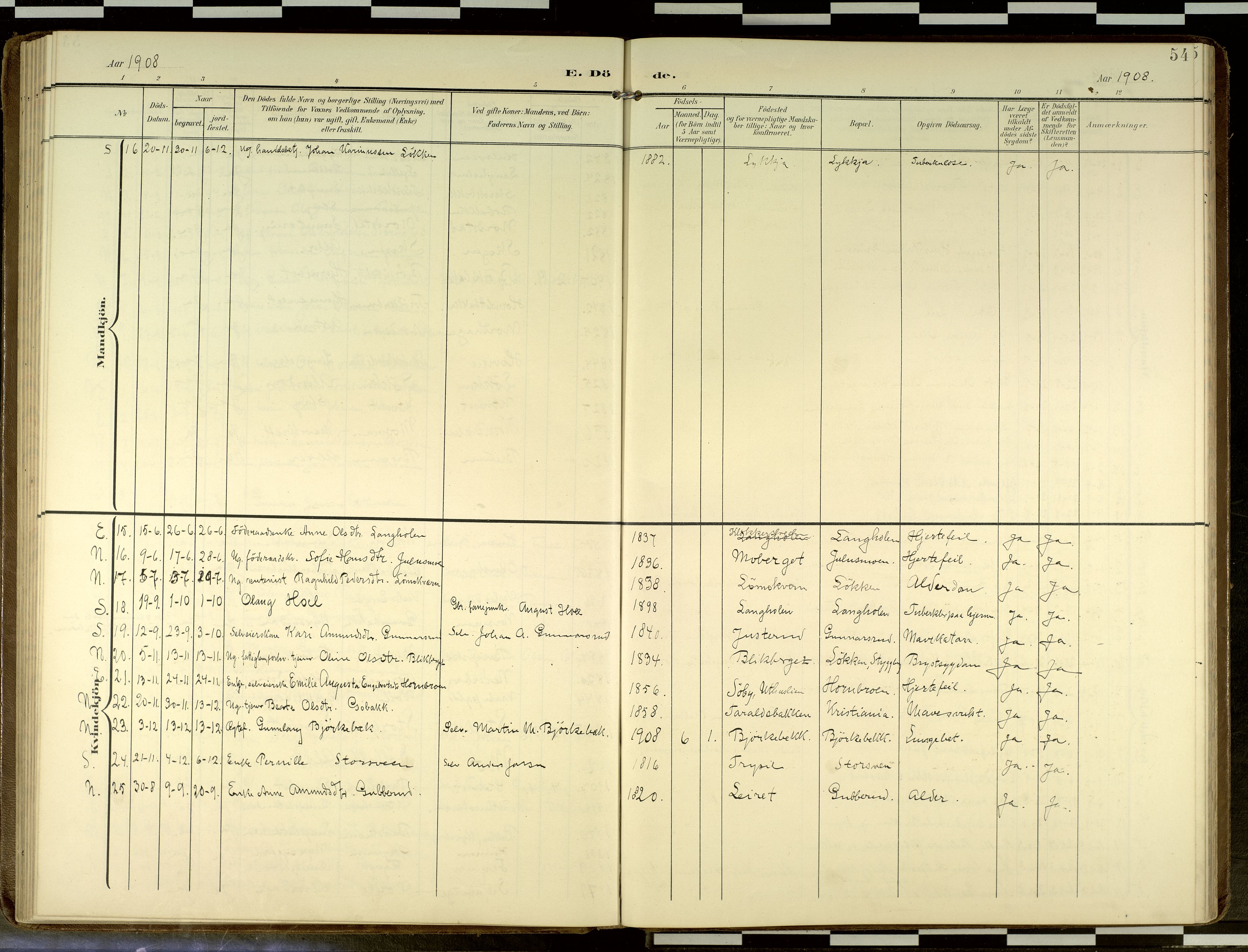 Elverum prestekontor, AV/SAH-PREST-044/H/Ha/Haa/L0019: Ministerialbok nr. 19, 1903-1926, s. 54