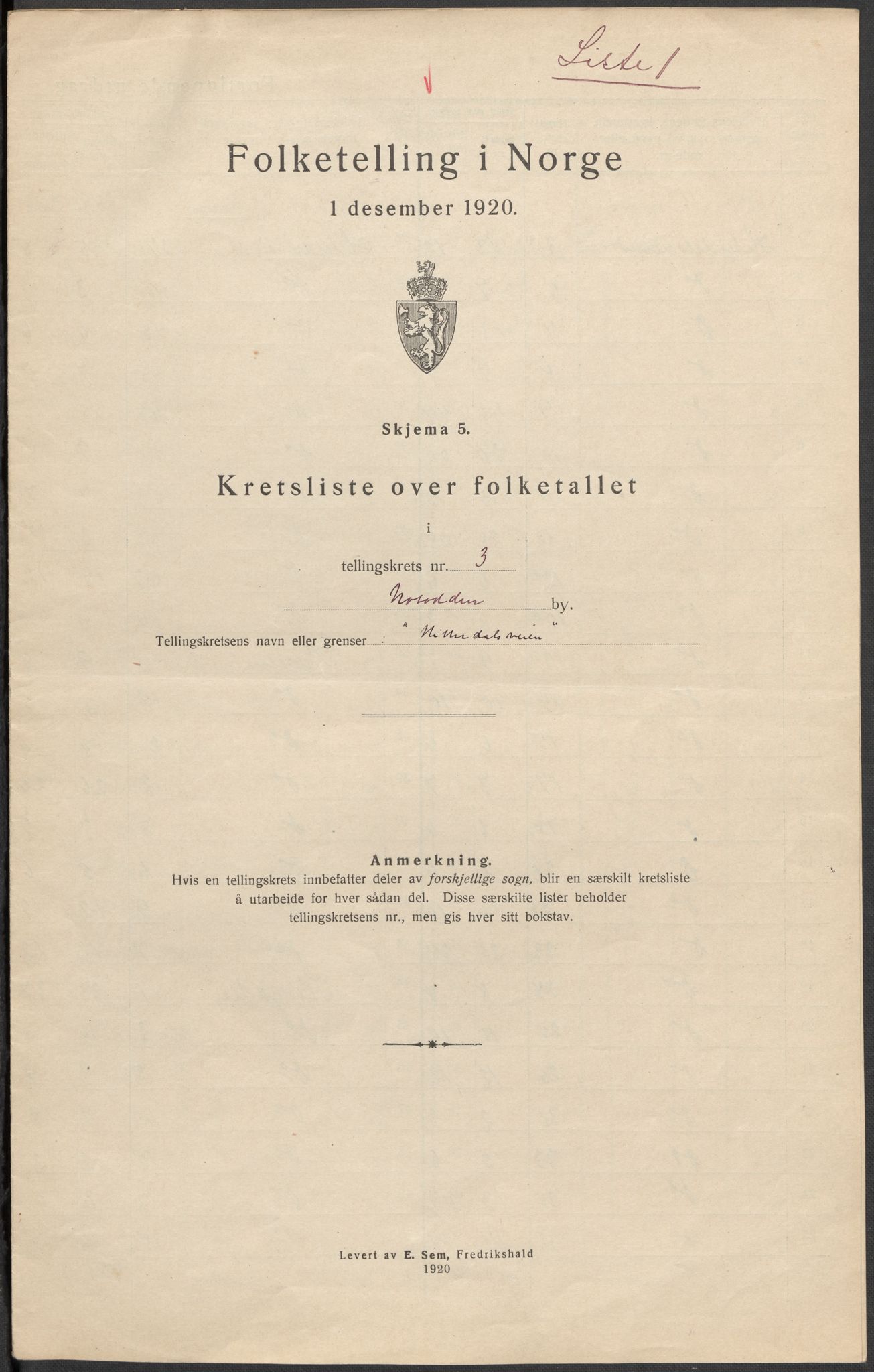 SAKO, Folketelling 1920 for 0807 Notodden kjøpstad, 1920, s. 11