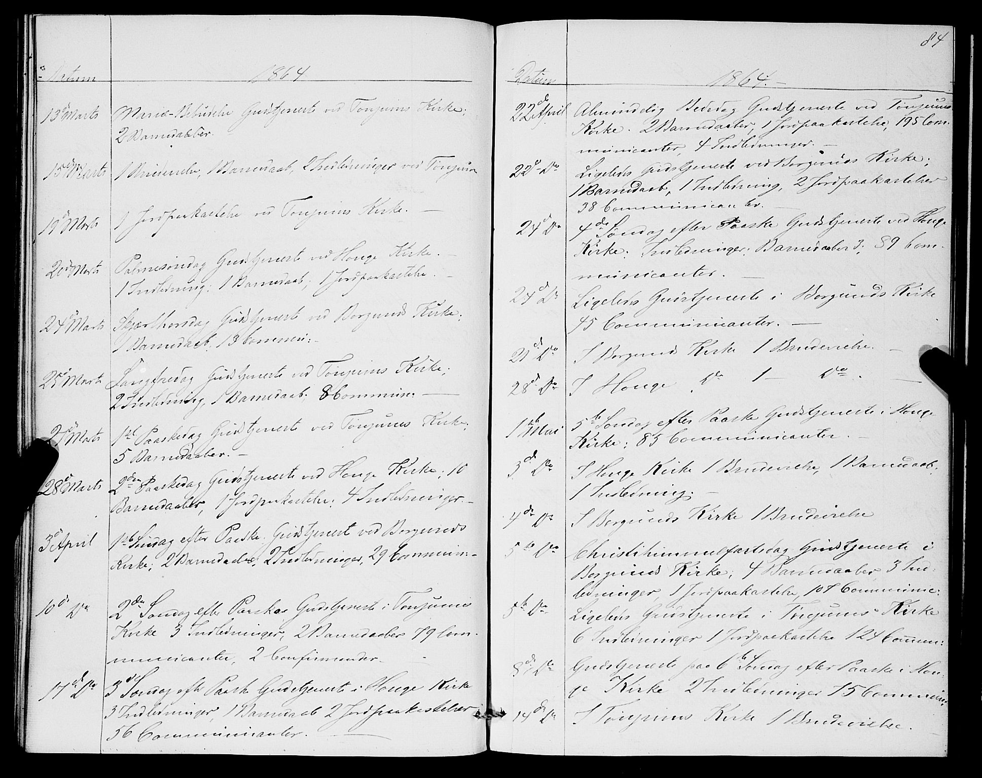 Lærdal sokneprestembete, SAB/A-81201: Ministerialbok nr. A 17, 1851-1877, s. 84