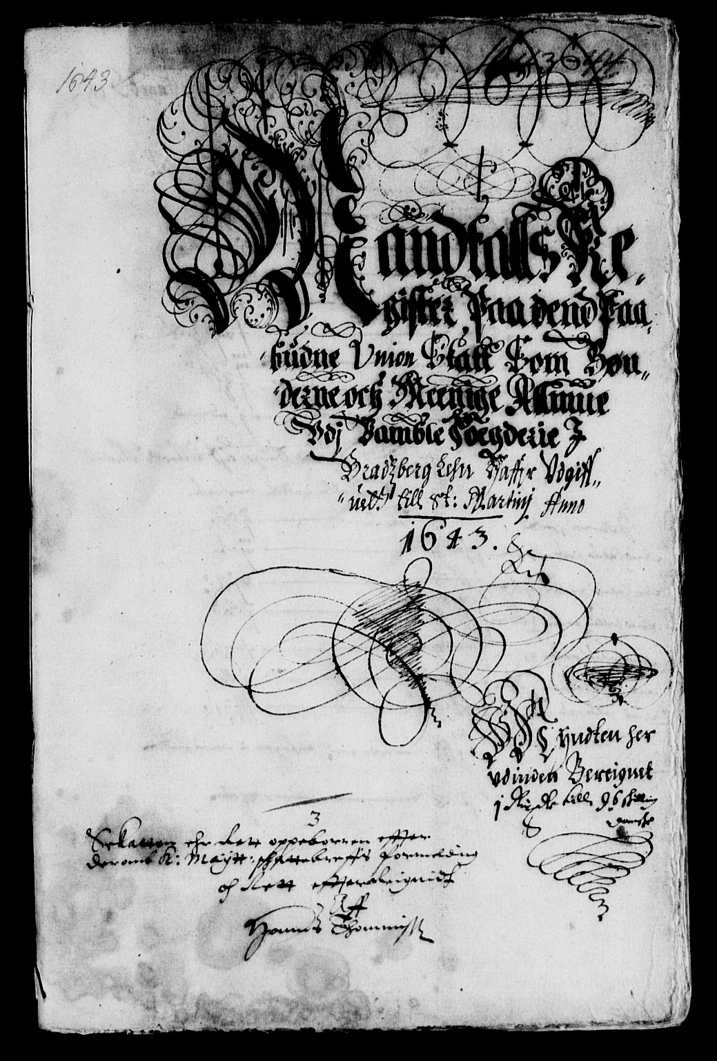 Rentekammeret inntil 1814, Reviderte regnskaper, Lensregnskaper, RA/EA-5023/R/Rb/Rbp/L0029: Bratsberg len, 1643-1644