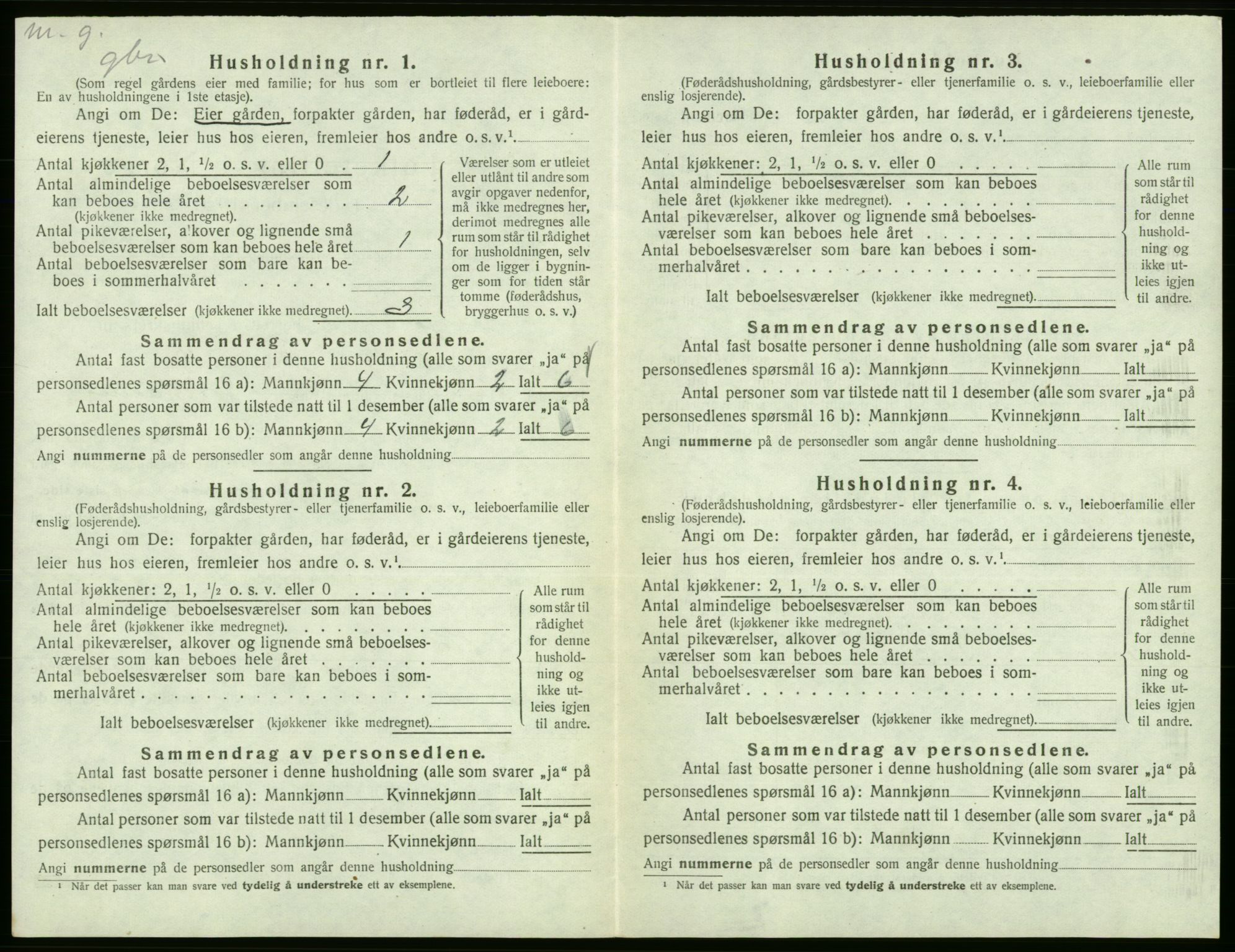 SAB, Folketelling 1920 for 1222 Fitjar herred, 1920, s. 580