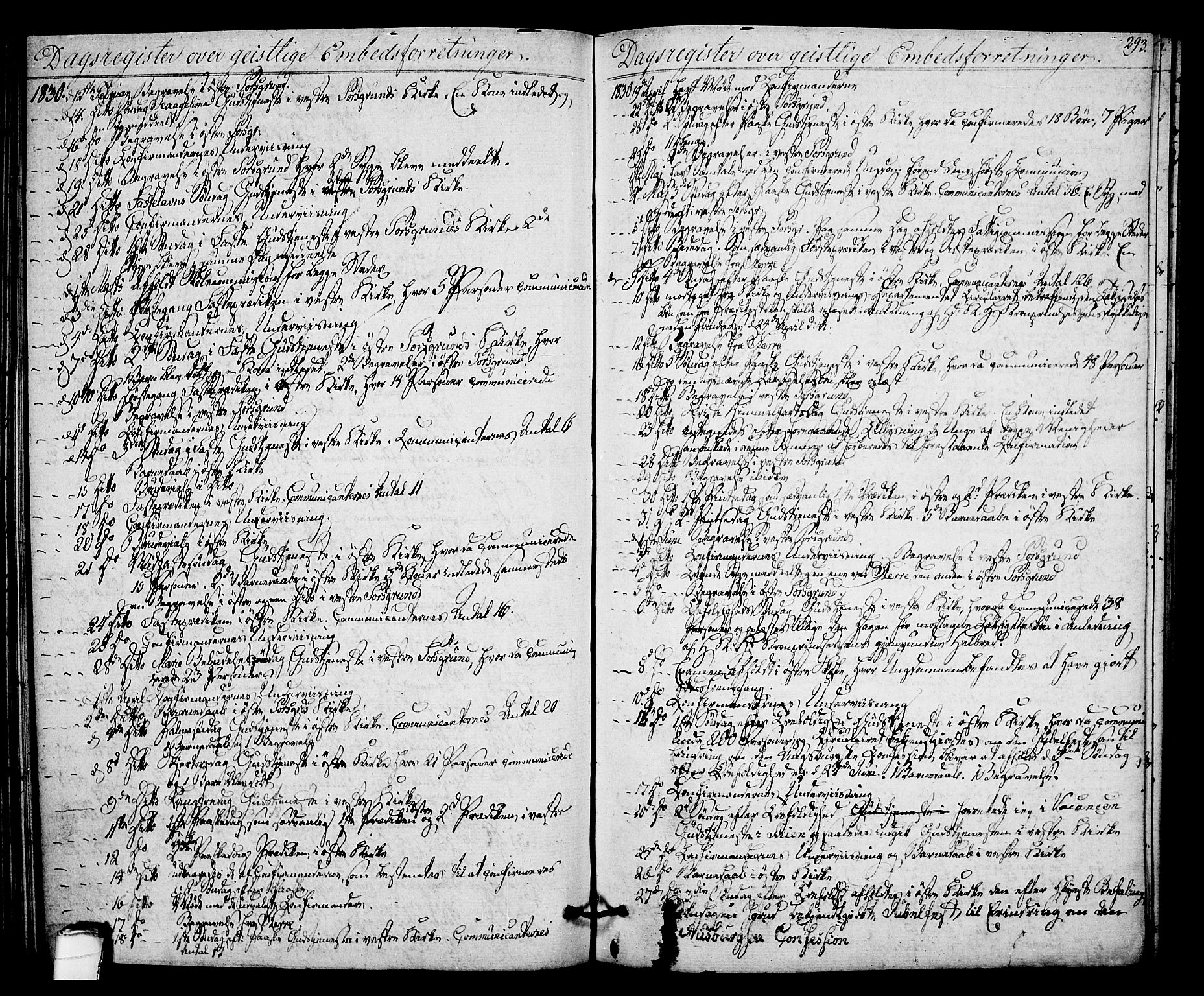 Porsgrunn kirkebøker , AV/SAKO-A-104/F/Fa/L0005: Ministerialbok nr. 5, 1828-1840, s. 293