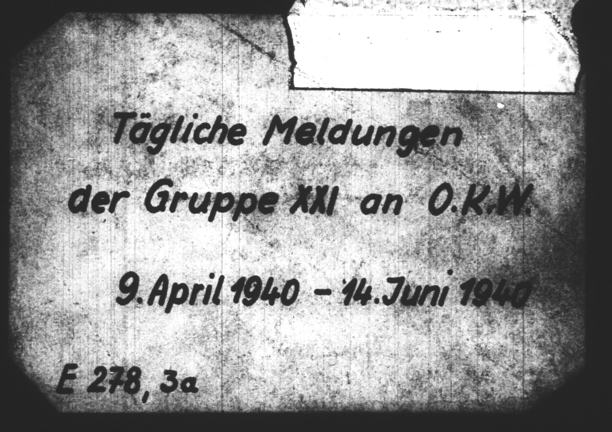Documents Section, RA/RAFA-2200/V/L0075: Amerikansk mikrofilm "Captured German Documents".
Box No. 714.  FKA jnr. 615/1954., 1940, s. 223