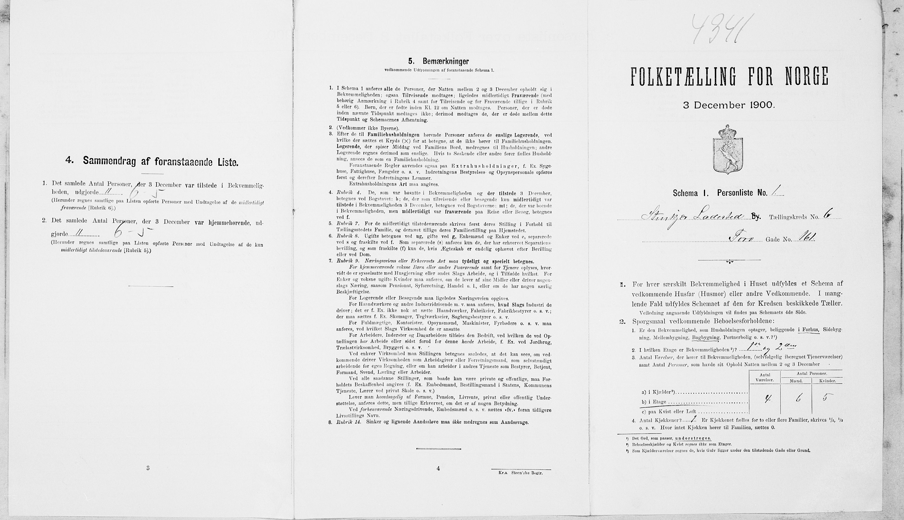 SAT, Folketelling 1900 for 1702 Steinkjer ladested, 1900, s. 649