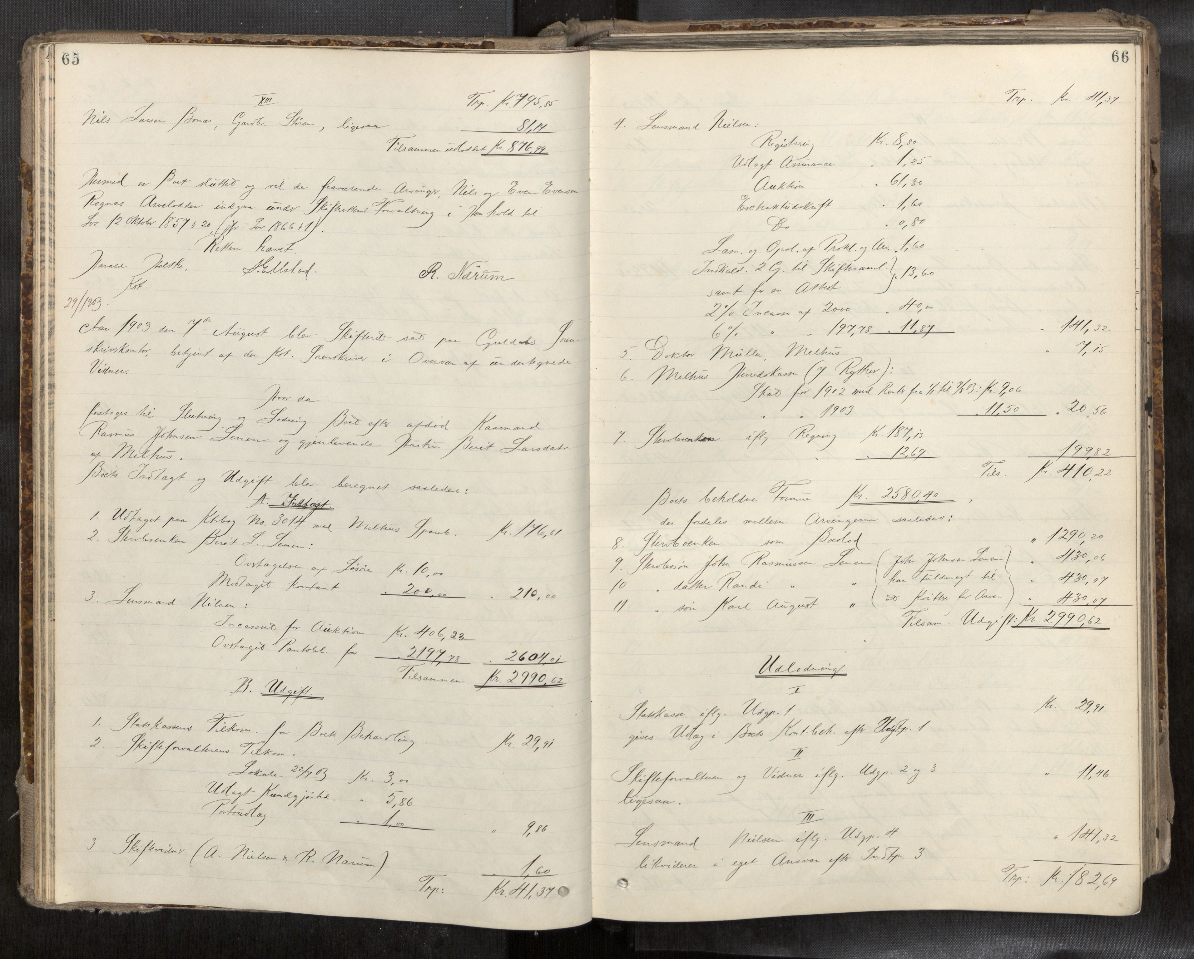 Gauldal sorenskriveri, AV/SAT-A-0014/1/3/3A/L0016: Skifteslutningsprotokoll  3, 1902-1909, s. 65-66