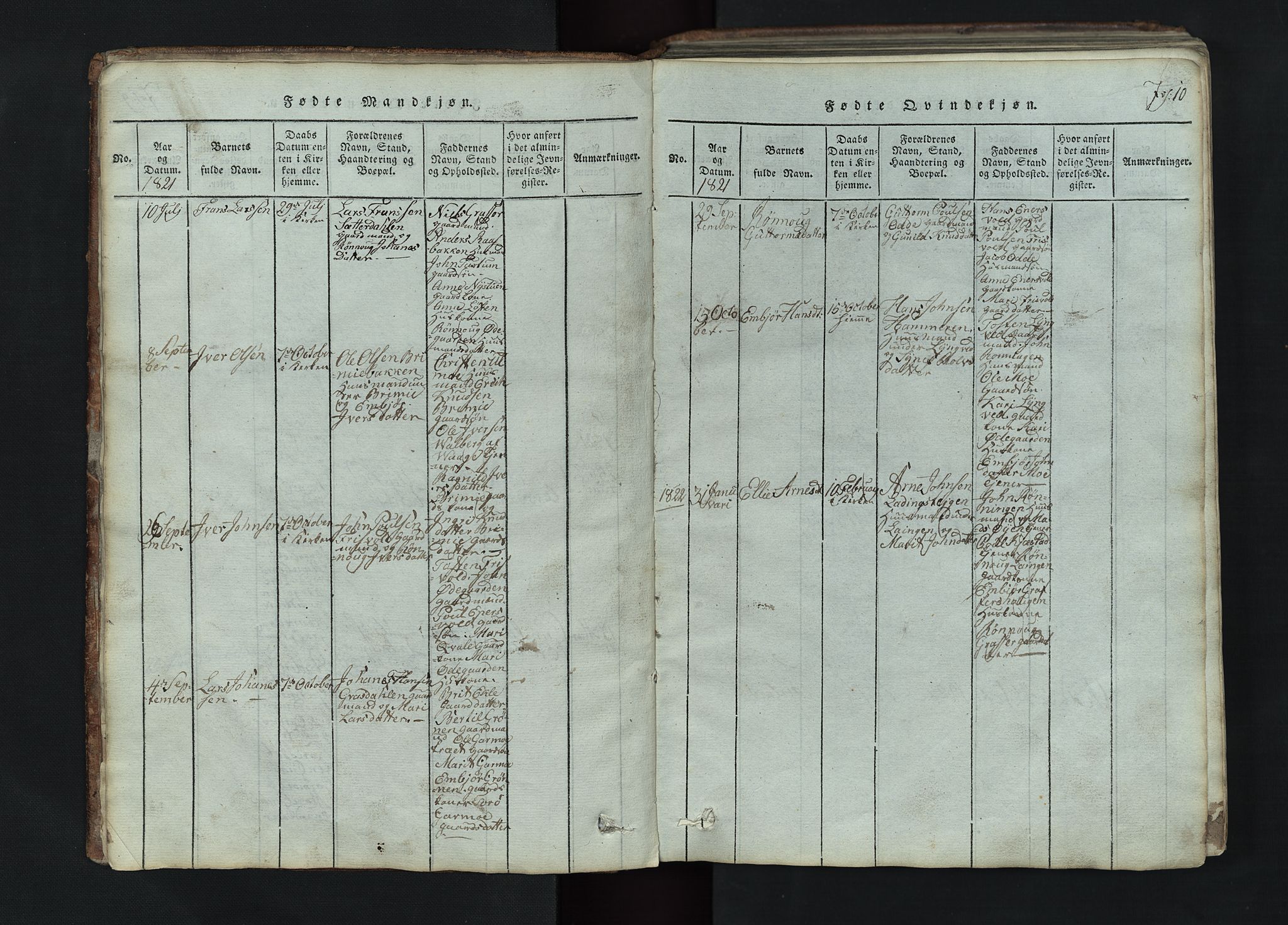 Lom prestekontor, AV/SAH-PREST-070/L/L0002: Klokkerbok nr. 2, 1815-1844, s. 10