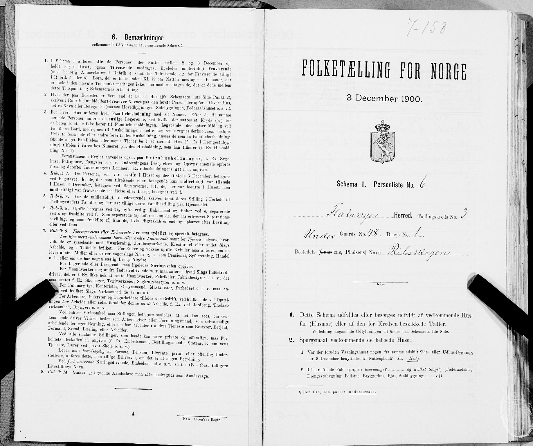 SAT, Folketelling 1900 for 1749 Flatanger herred, 1900, s. 402