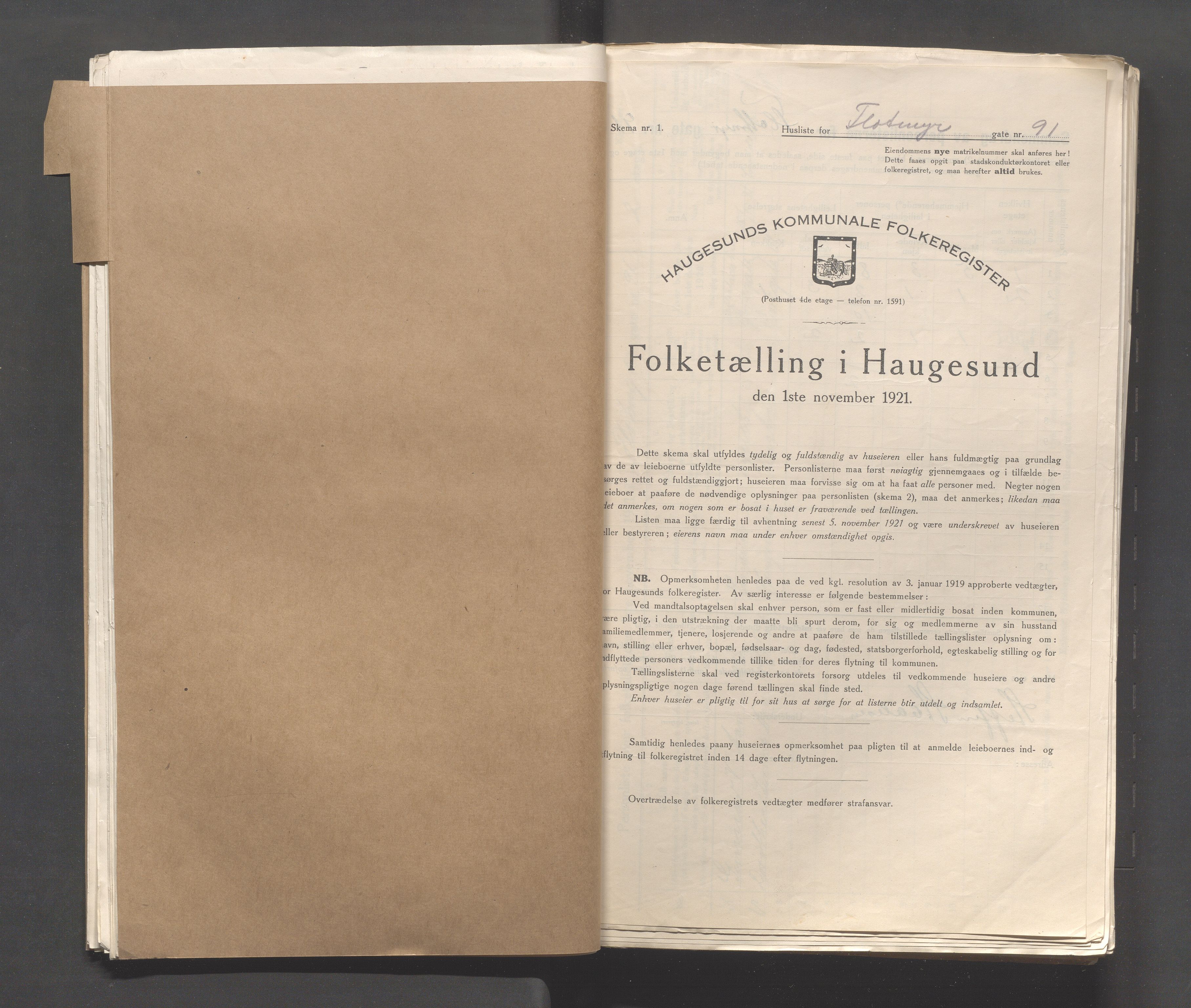 IKAR, Kommunal folketelling 1.11.1921 for Haugesund, 1921, s. 822