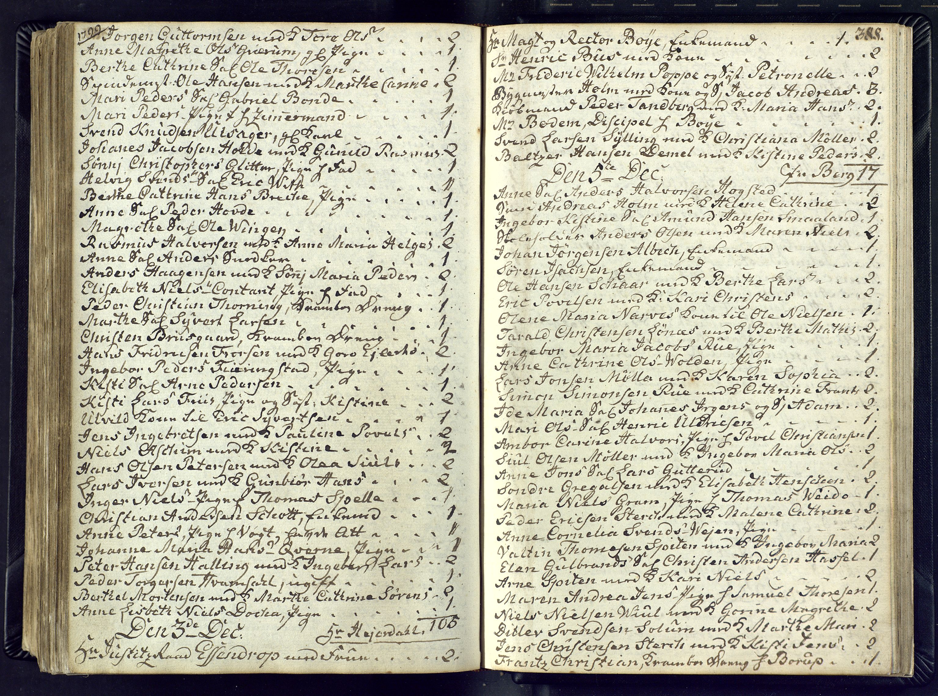 Kongsberg kirkebøker, SAKO/A-22/M/Ma/L0012: Kommunikantprotokoll nr. 12, 1794-1800, s. 388