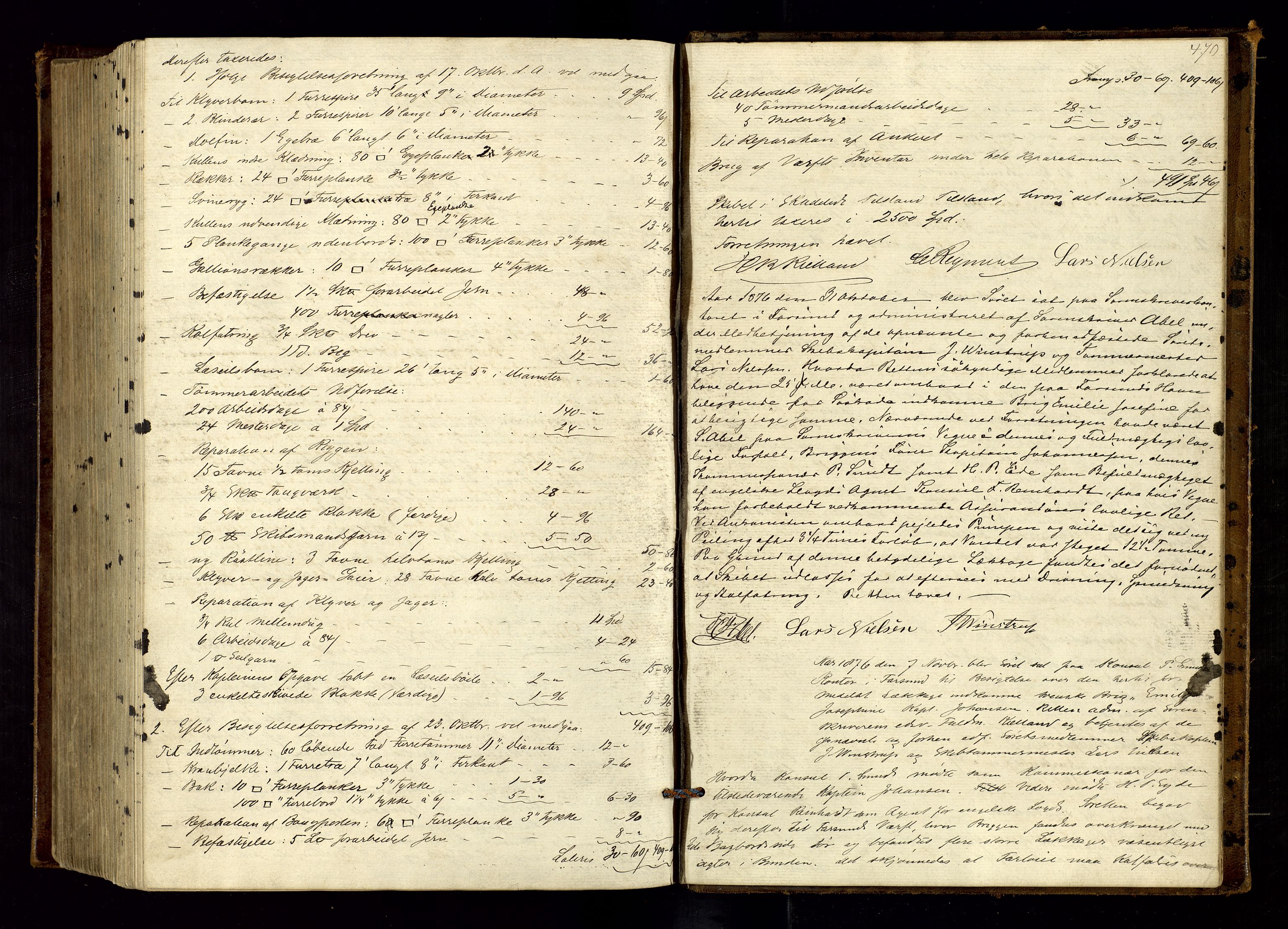 Lyngdal sorenskriveri, AV/SAK-1221-0004/F/Fb/L0086: Ekstrarettsprotokoll nr. 22, 1870-1877, s. 470
