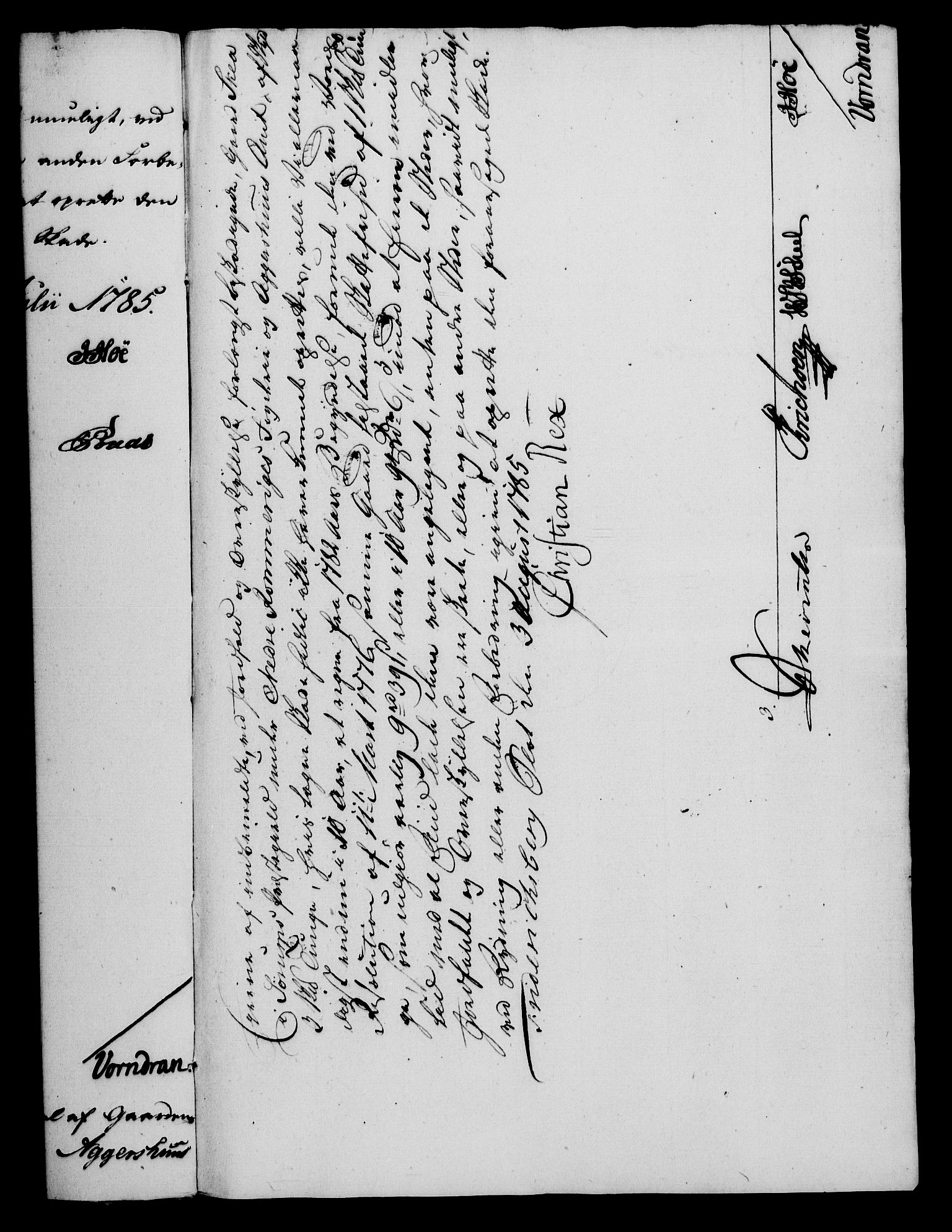 Rentekammeret, Kammerkanselliet, RA/EA-3111/G/Gf/Gfa/L0067: Norsk relasjons- og resolusjonsprotokoll (merket RK 52.67), 1785, s. 693