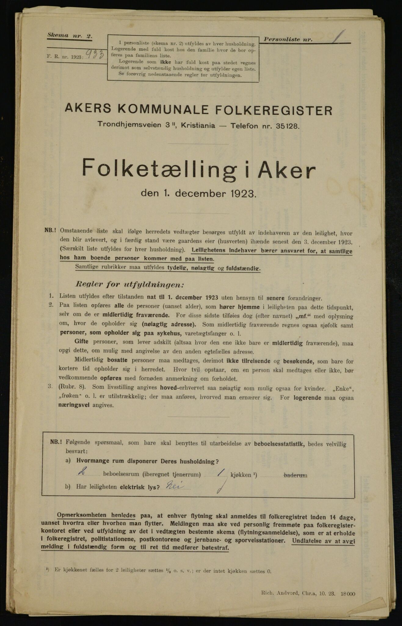 , Kommunal folketelling 1.12.1923 for Aker, 1923, s. 42178