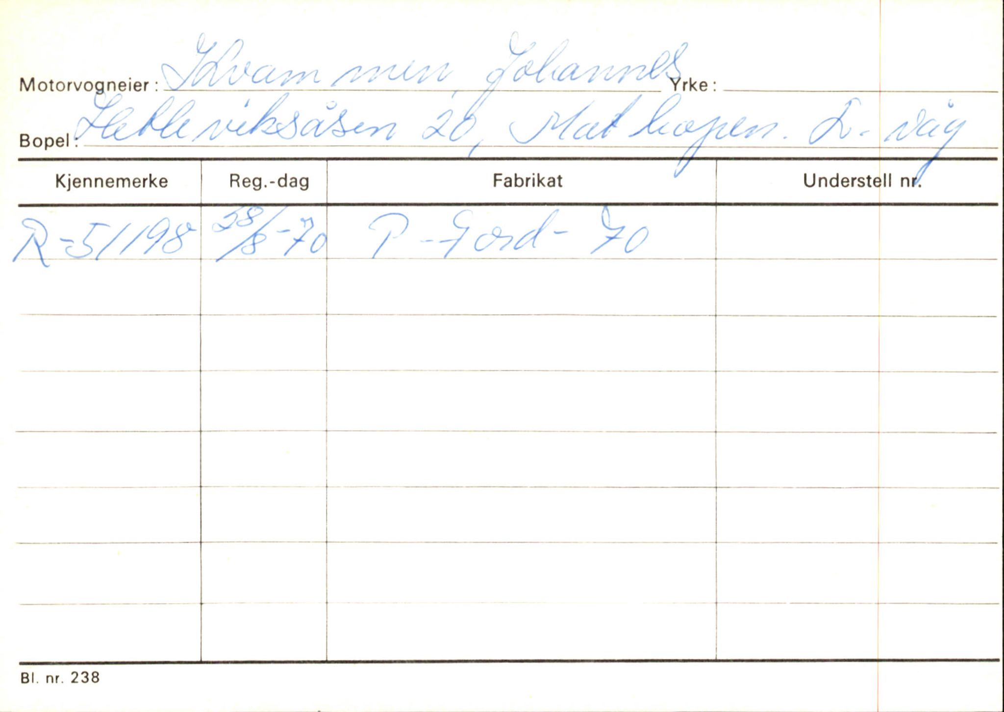 Statens vegvesen, Hordaland vegkontor, AV/SAB-A-5201/2/Ha/L0031: R-eierkort K-L, 1920-1971, s. 11