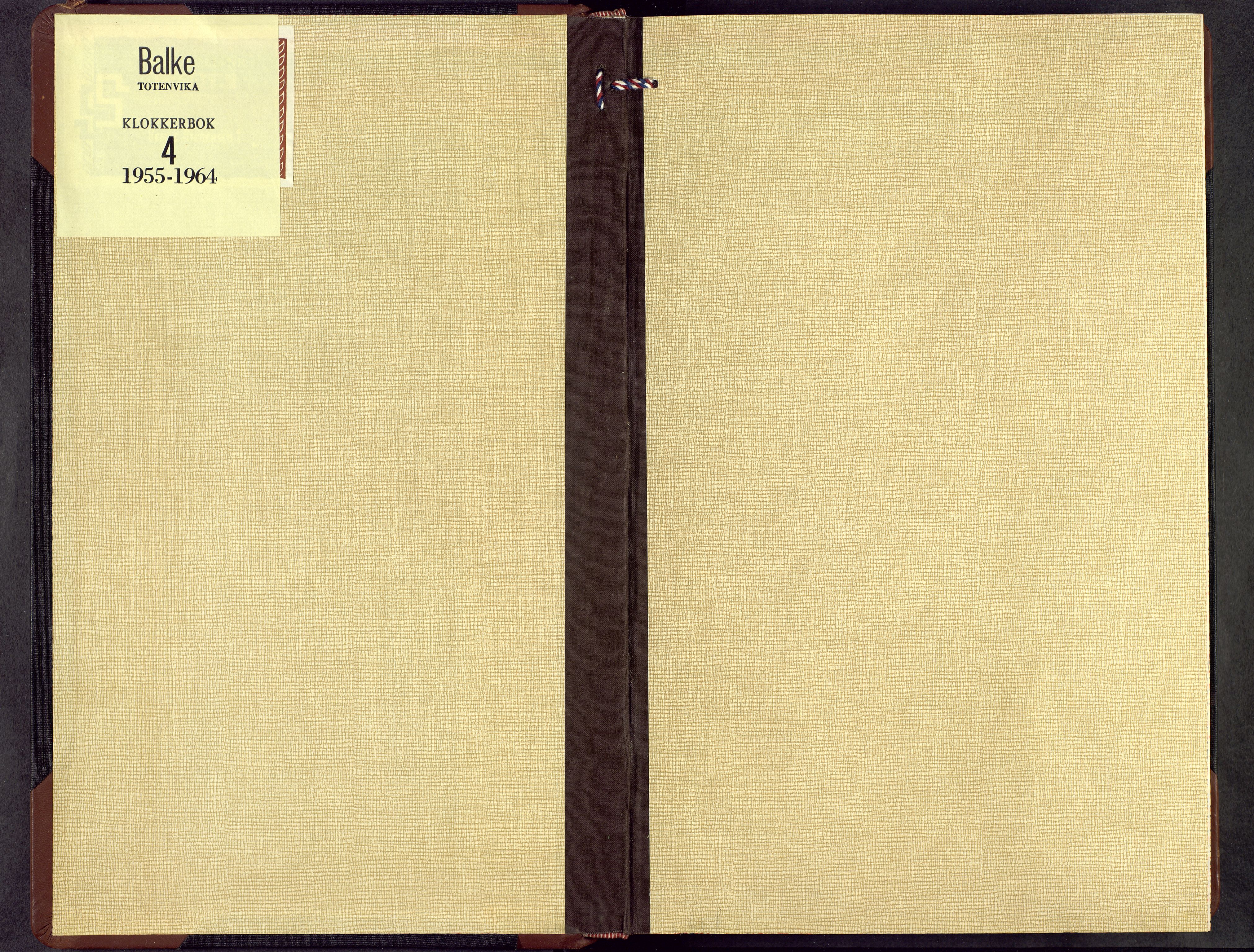 Balke prestekontor, AV/SAH-PREST-106/H/Ha/Hab/L0004: Klokkerbok nr. 4, 1955-1964