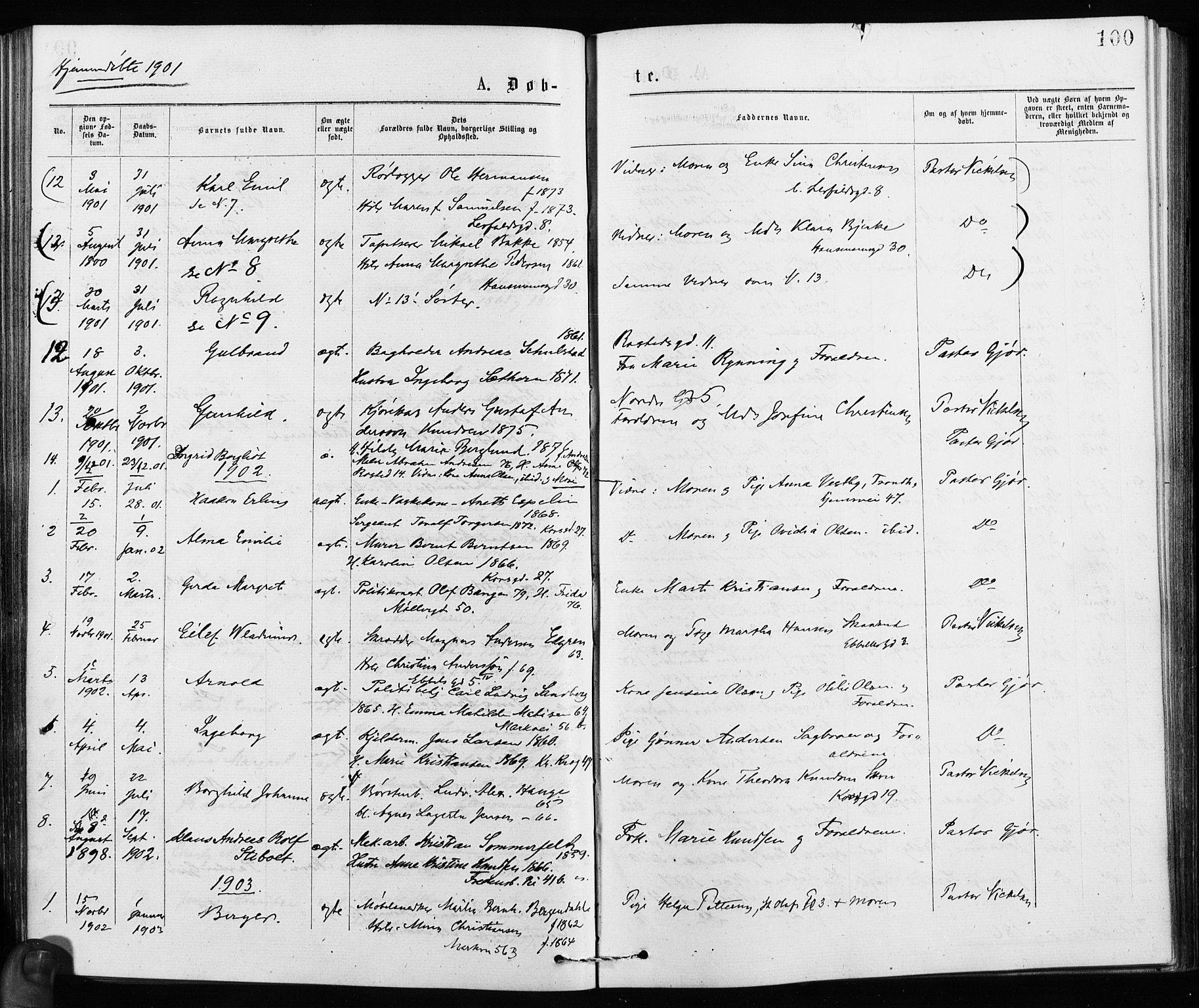 Jakob prestekontor Kirkebøker, AV/SAO-A-10850/F/Fa/L0001: Ministerialbok nr. 1, 1875-1924, s. 100