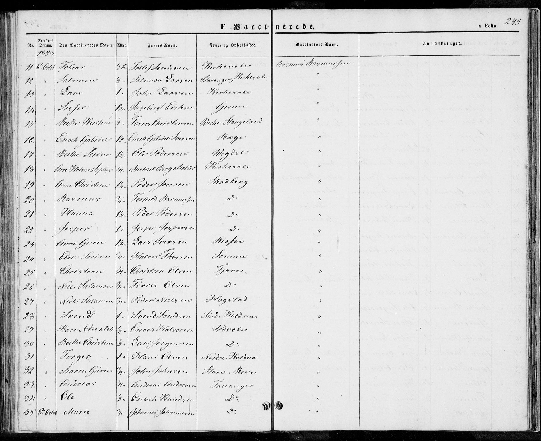 Håland sokneprestkontor, AV/SAST-A-101802/001/30BA/L0006: Ministerialbok nr. A 6, 1842-1853, s. 245