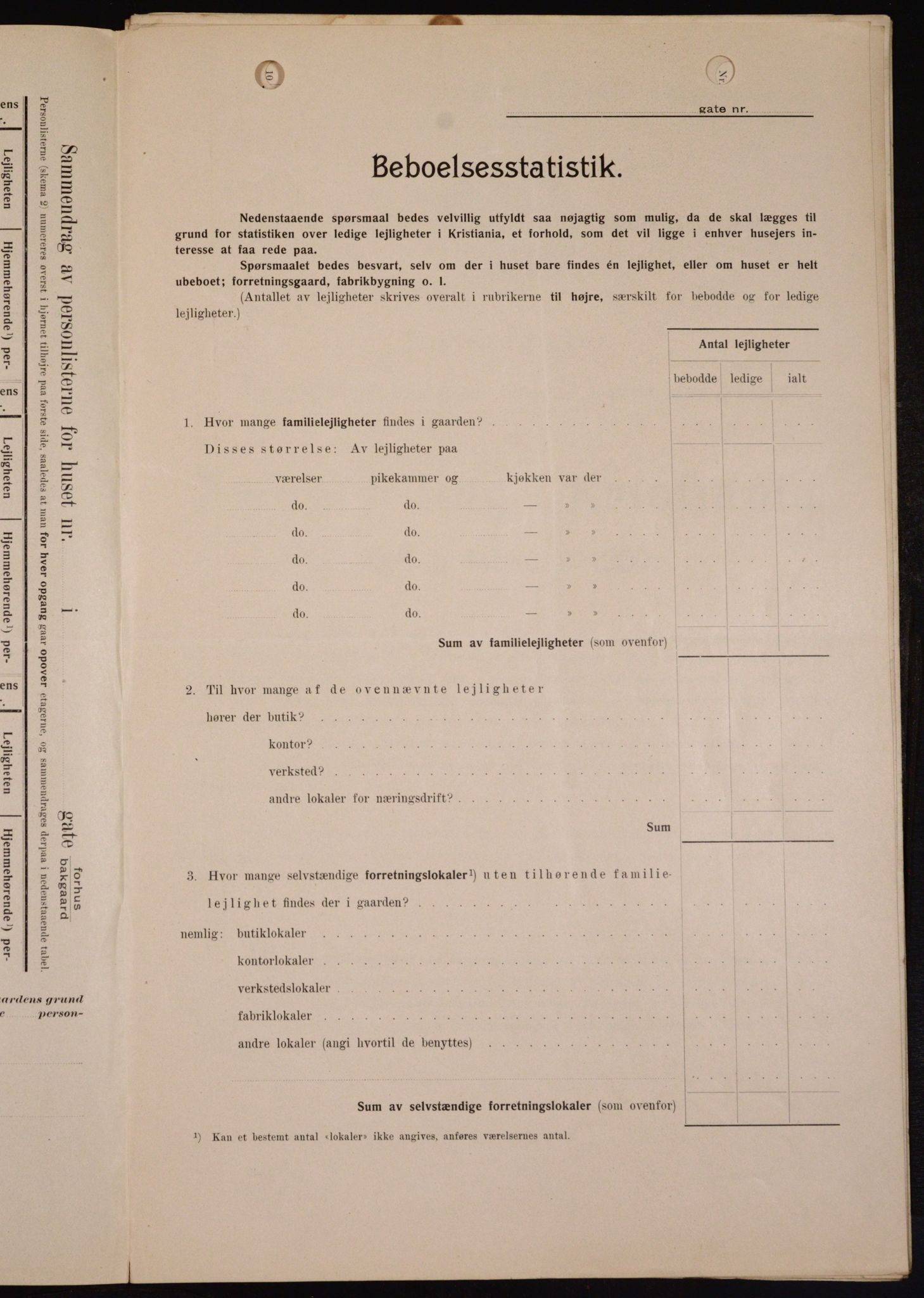 OBA, Kommunal folketelling 1.2.1909 for Kristiania kjøpstad, 1909, s. 8090