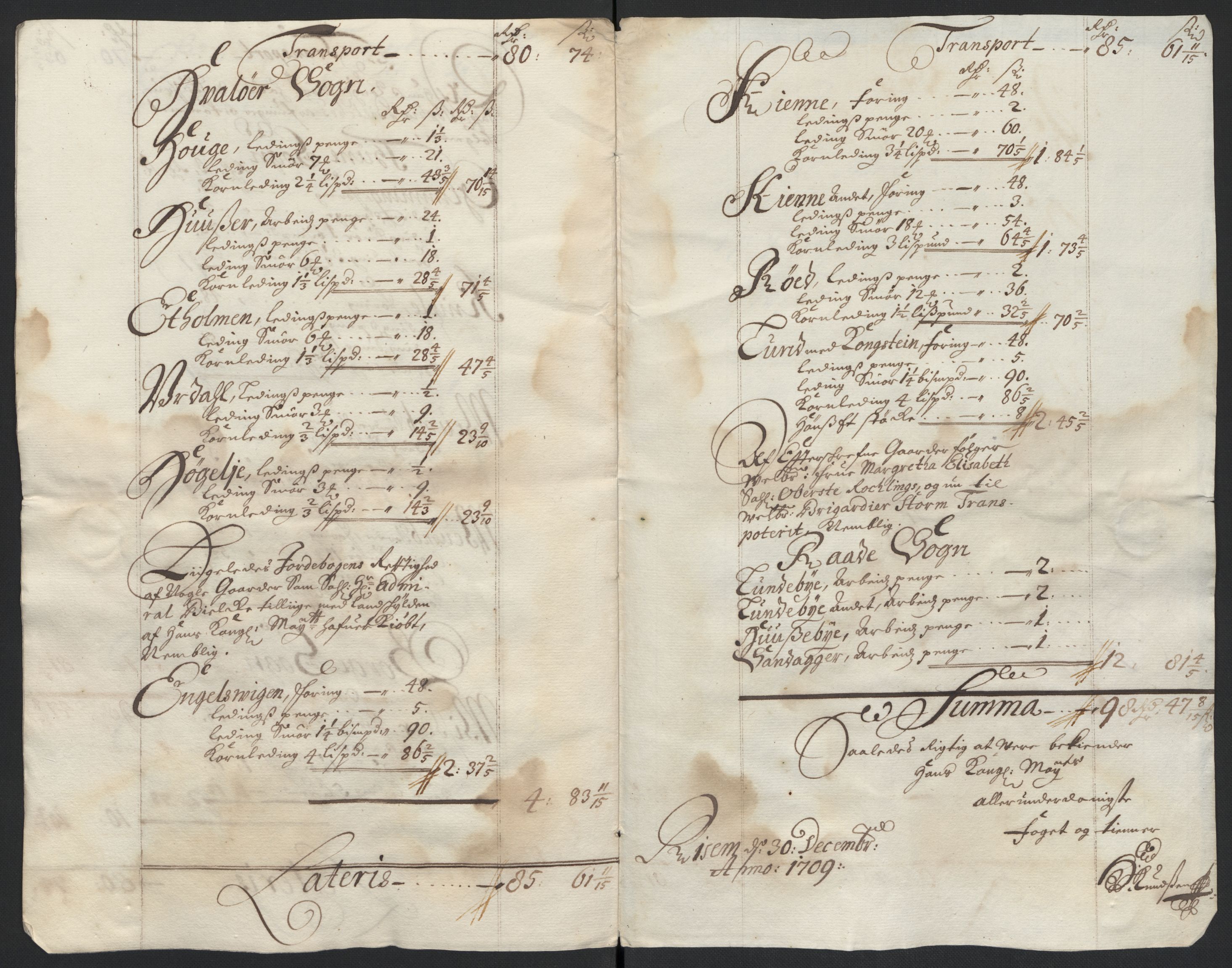 Rentekammeret inntil 1814, Reviderte regnskaper, Fogderegnskap, AV/RA-EA-4092/R04/L0135: Fogderegnskap Moss, Onsøy, Tune, Veme og Åbygge, 1709-1710, s. 153