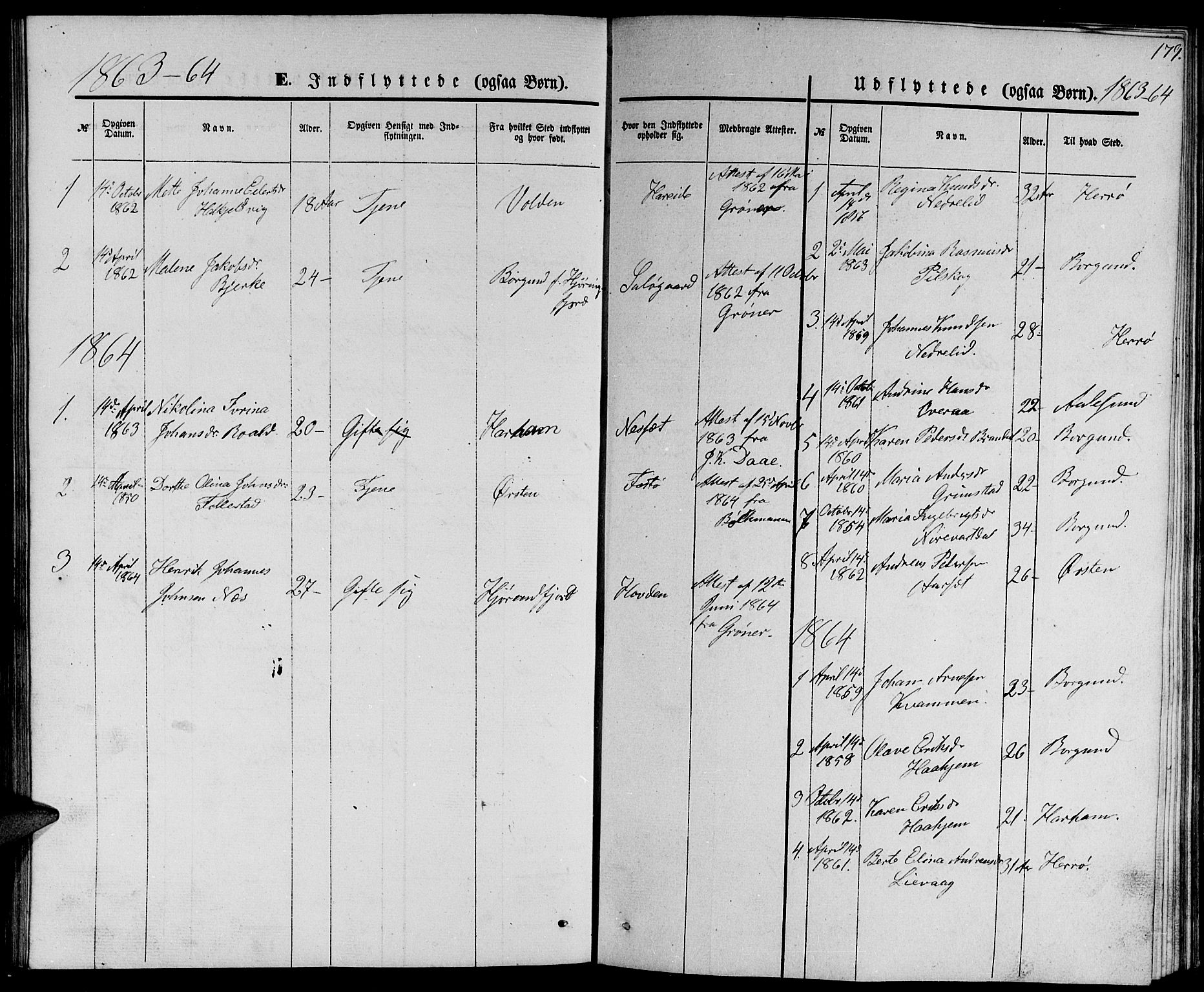 Ministerialprotokoller, klokkerbøker og fødselsregistre - Møre og Romsdal, SAT/A-1454/510/L0124: Klokkerbok nr. 510C01, 1854-1877, s. 179