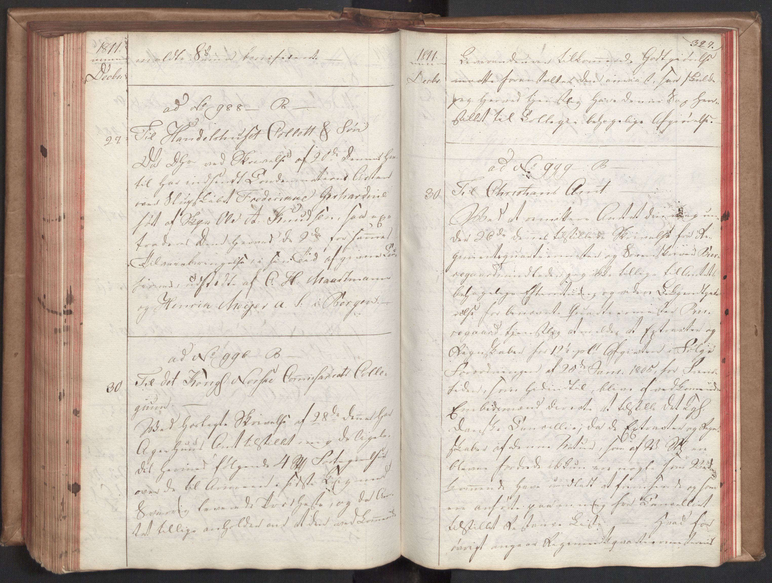 Stattholderembetet 1810-1814, 2. kontor (Kontor B), AV/RA-EA-5432/Bc/L0001: Korrespondanseprotokoll, 1810-1812, s. 326b-327a