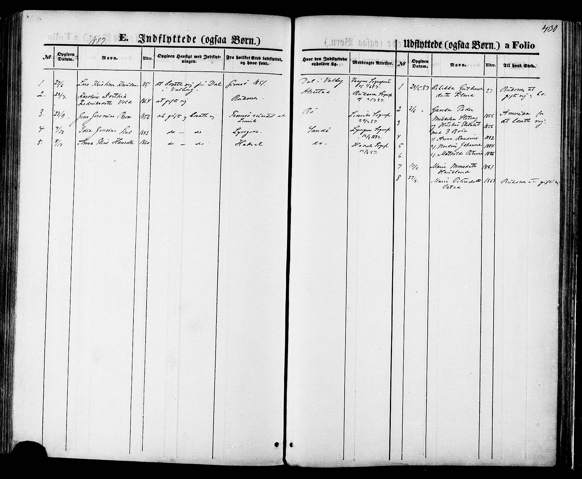 Ministerialprotokoller, klokkerbøker og fødselsregistre - Nordland, SAT/A-1459/880/L1132: Ministerialbok nr. 880A06, 1869-1887, s. 430