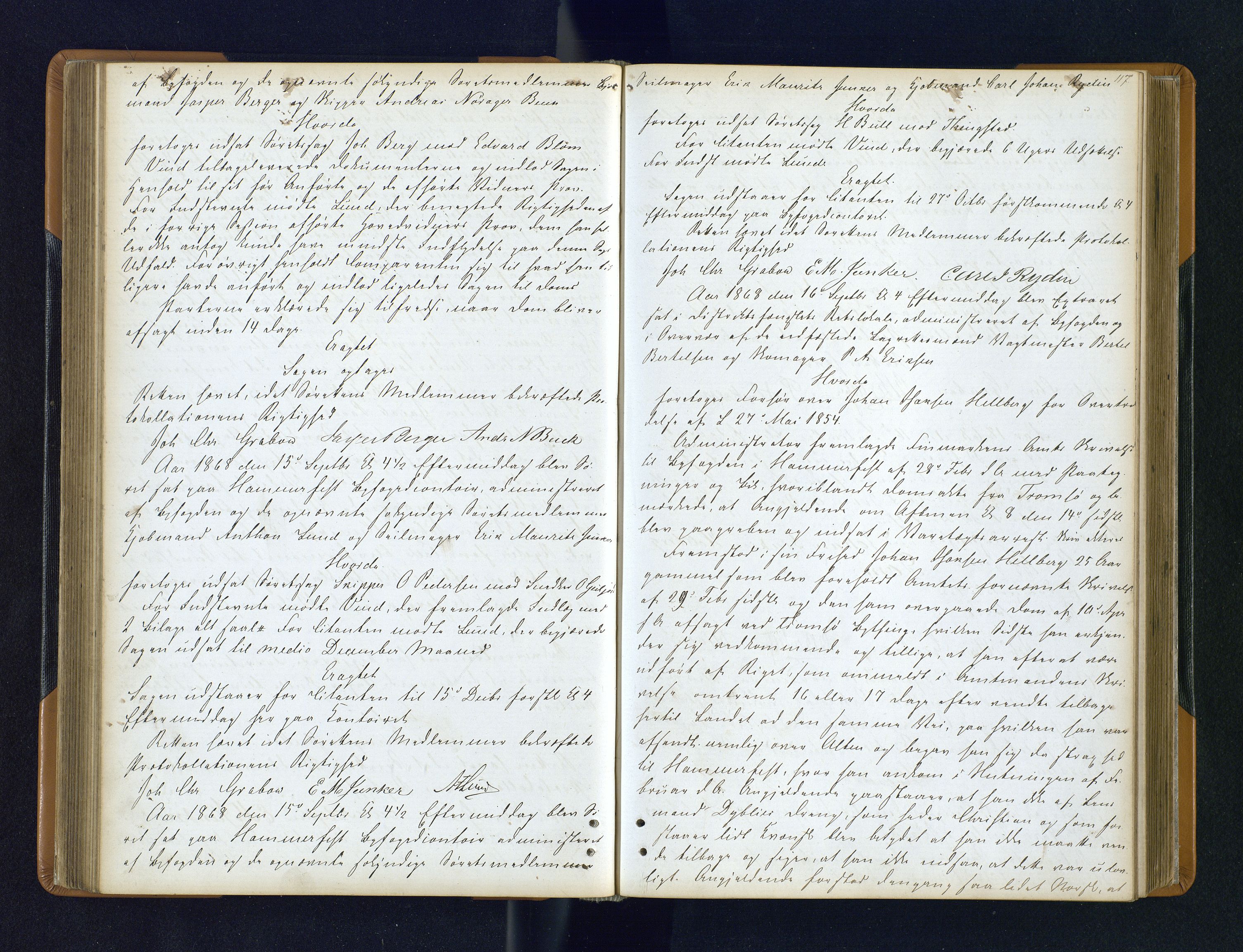 Byfogden i Hammerfest, AV/SATØ-S-0064/G/L0117: Ekstrarettsprotokoll, 1867-1870, s. 117