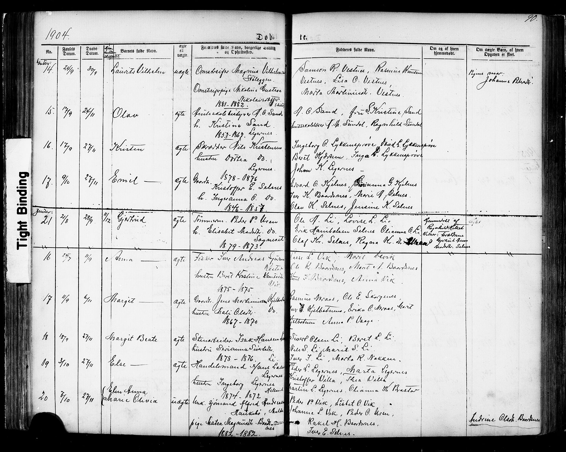 Ministerialprotokoller, klokkerbøker og fødselsregistre - Møre og Romsdal, AV/SAT-A-1454/539/L0536: Klokkerbok nr. 539C02, 1867-1913, s. 90