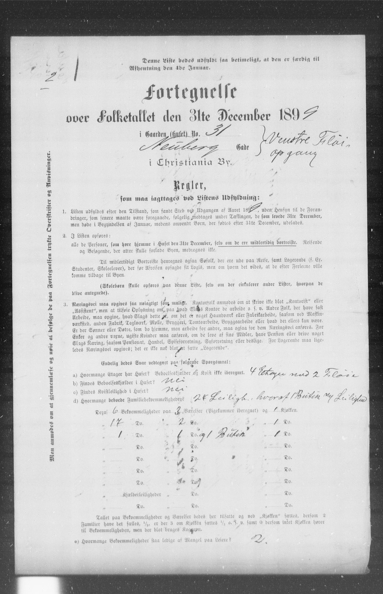OBA, Kommunal folketelling 31.12.1899 for Kristiania kjøpstad, 1899, s. 9100