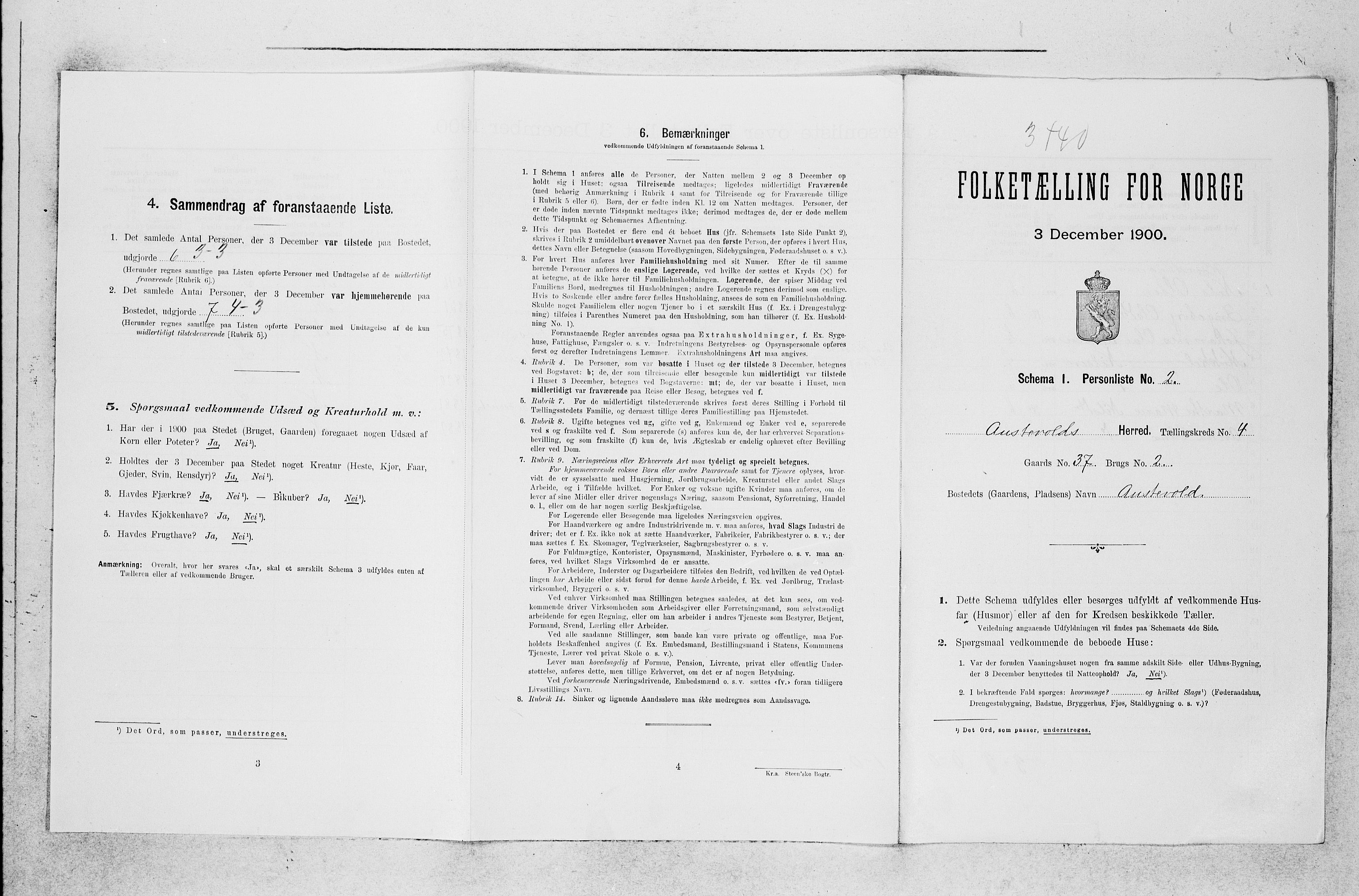 SAB, Folketelling 1900 for 1244 Austevoll herred, 1900, s. 394