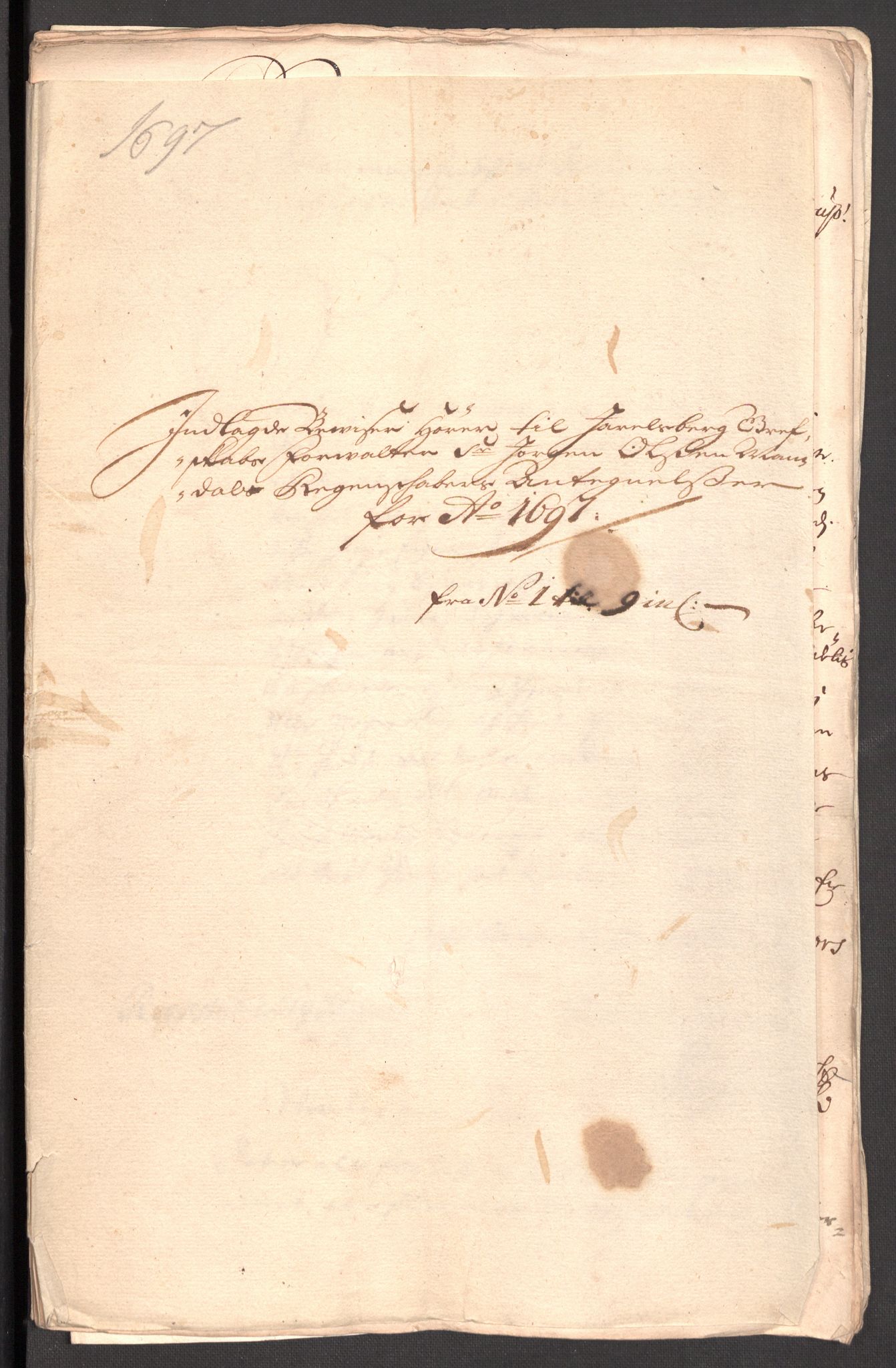 Rentekammeret inntil 1814, Reviderte regnskaper, Fogderegnskap, RA/EA-4092/R32/L1868: Fogderegnskap Jarlsberg grevskap, 1697-1699, s. 437