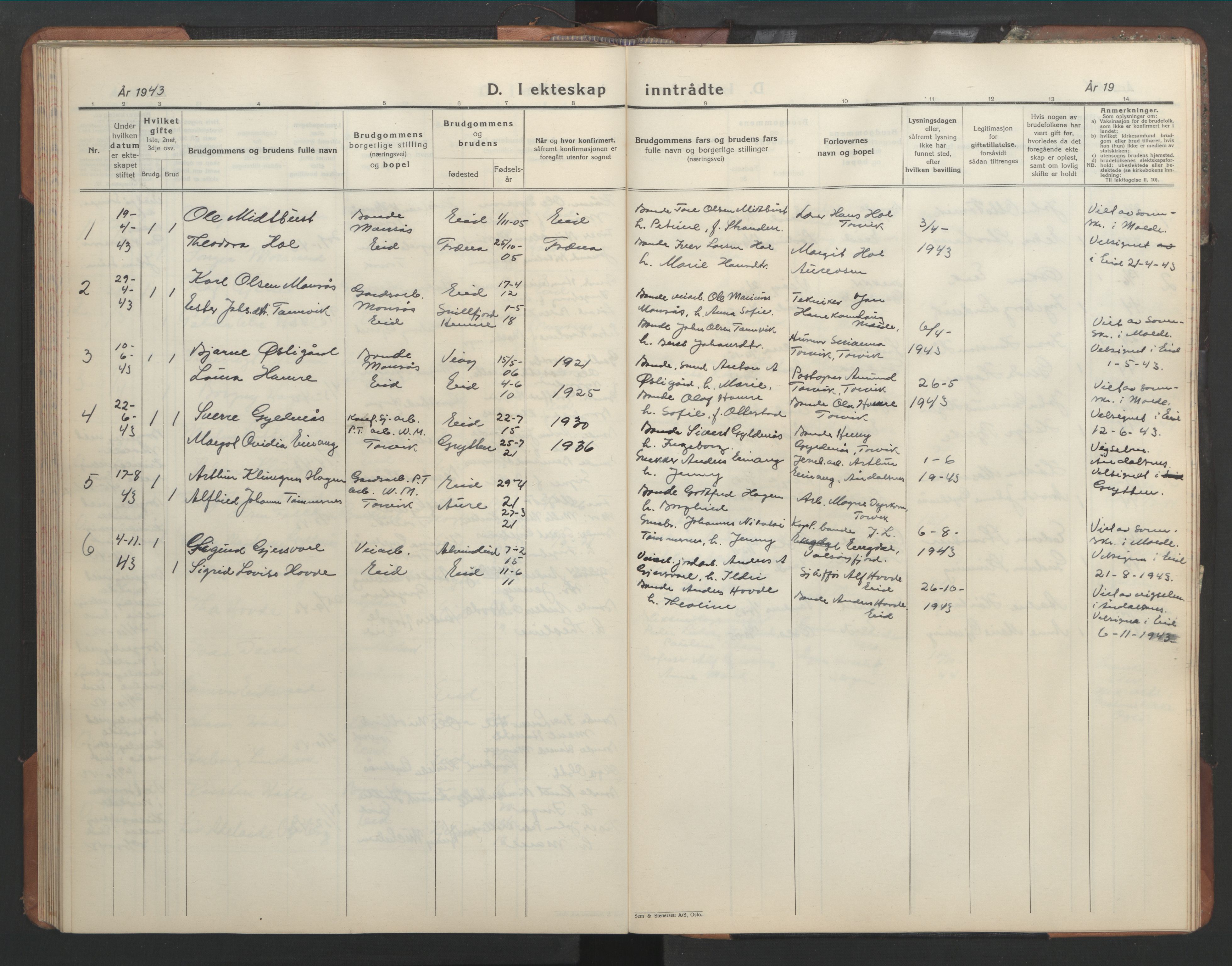 Ministerialprotokoller, klokkerbøker og fødselsregistre - Møre og Romsdal, AV/SAT-A-1454/542/L0559: Klokkerbok nr. 542C02, 1932-1952