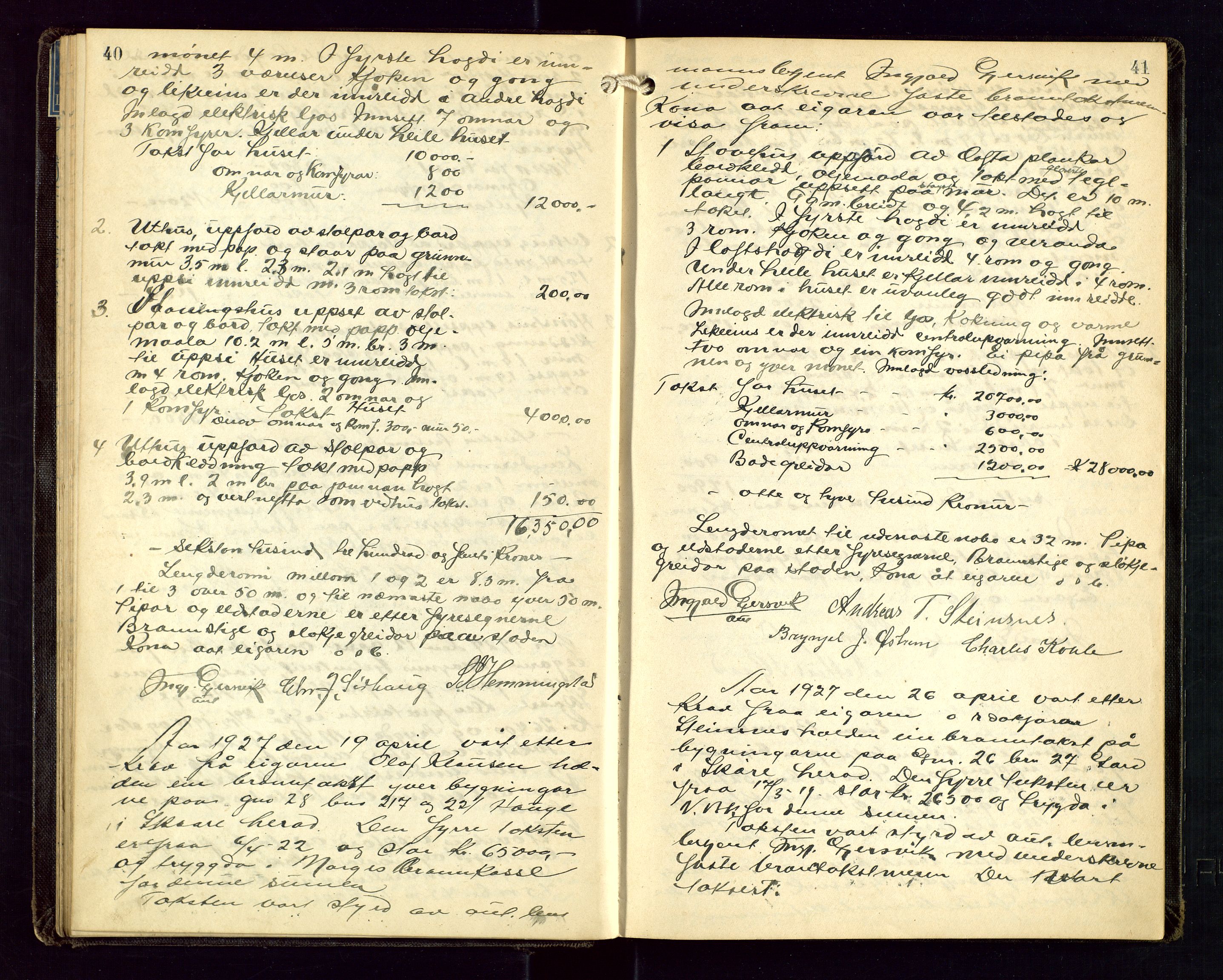 Torvestad lensmannskontor, AV/SAST-A-100307/1/Goa/L0004: "Brandtakstsprotokoll for lensmannen i Torvastad", 1925-1934, s. 40-41