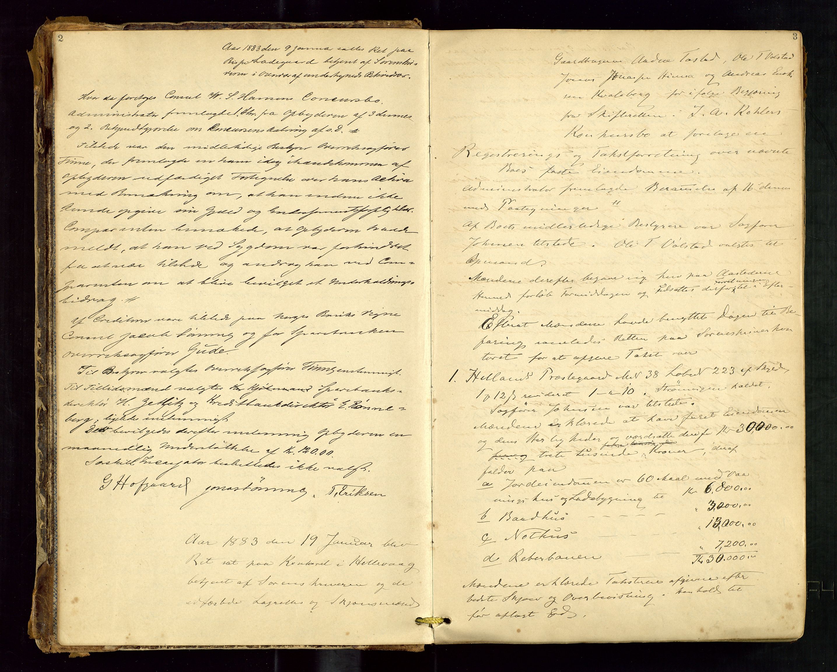 Jæren sorenskriveri, AV/SAST-A-100310/01/5/50/50BA/L0003: SKIFTEFORHANDLINGSPROTOKOLL, 1882-1890, s. 2-3