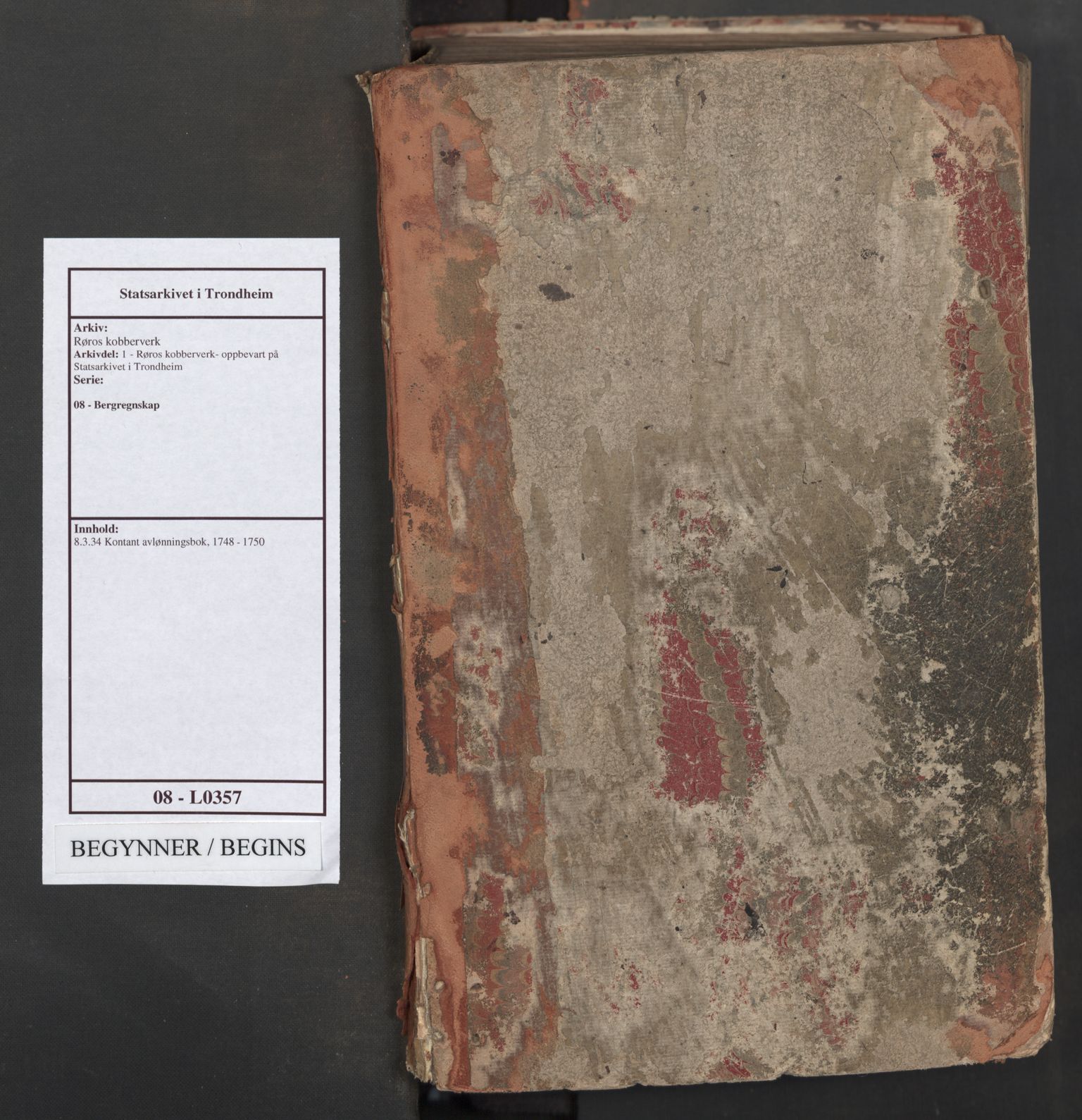 Røros kobberverk, SAT/PA-0211/1/08/L0357: 8.3.34 Kontant avlønningsbok, 1748-1750