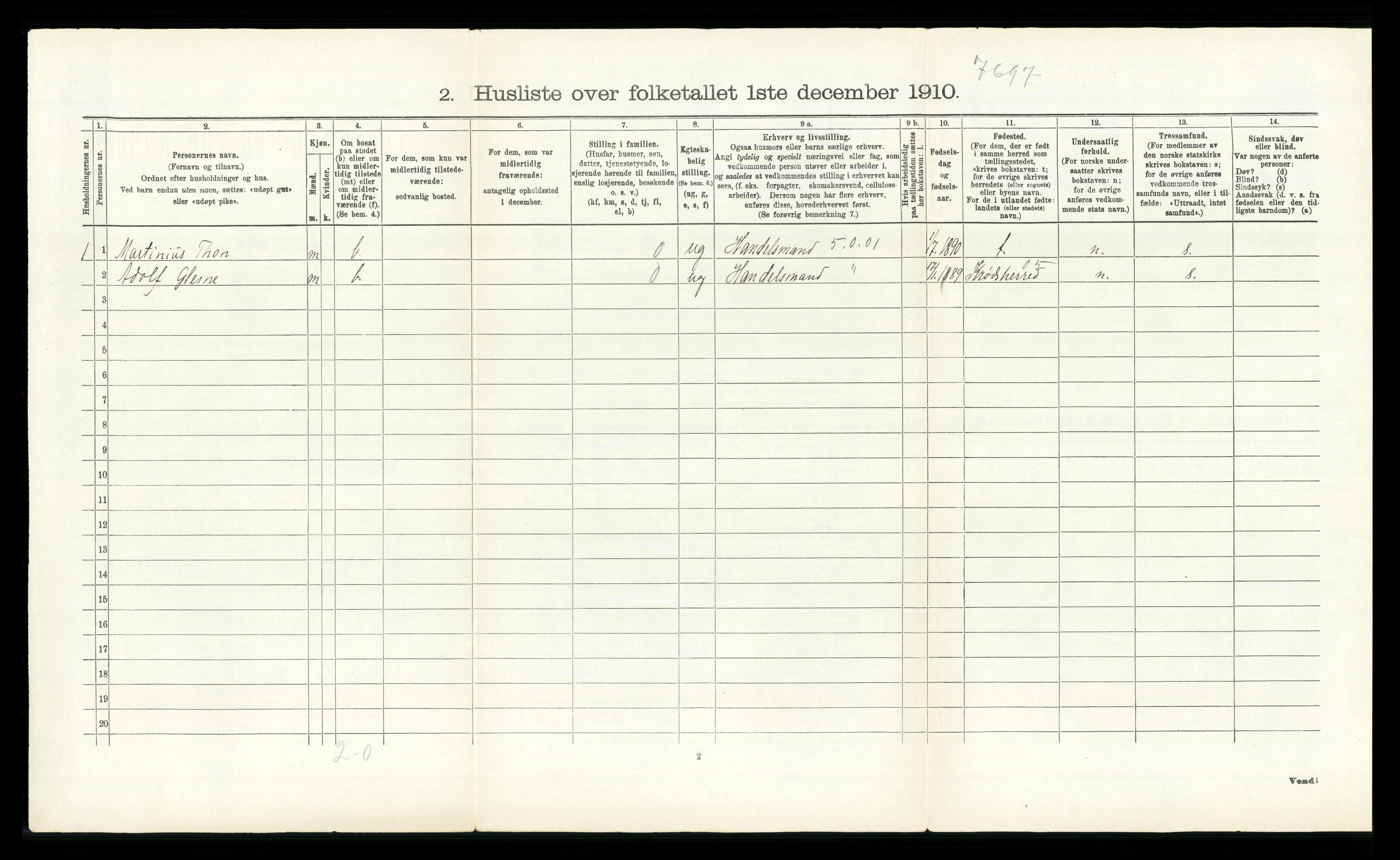 RA, Folketelling 1910 for 0623 Modum herred, 1910, s. 2845