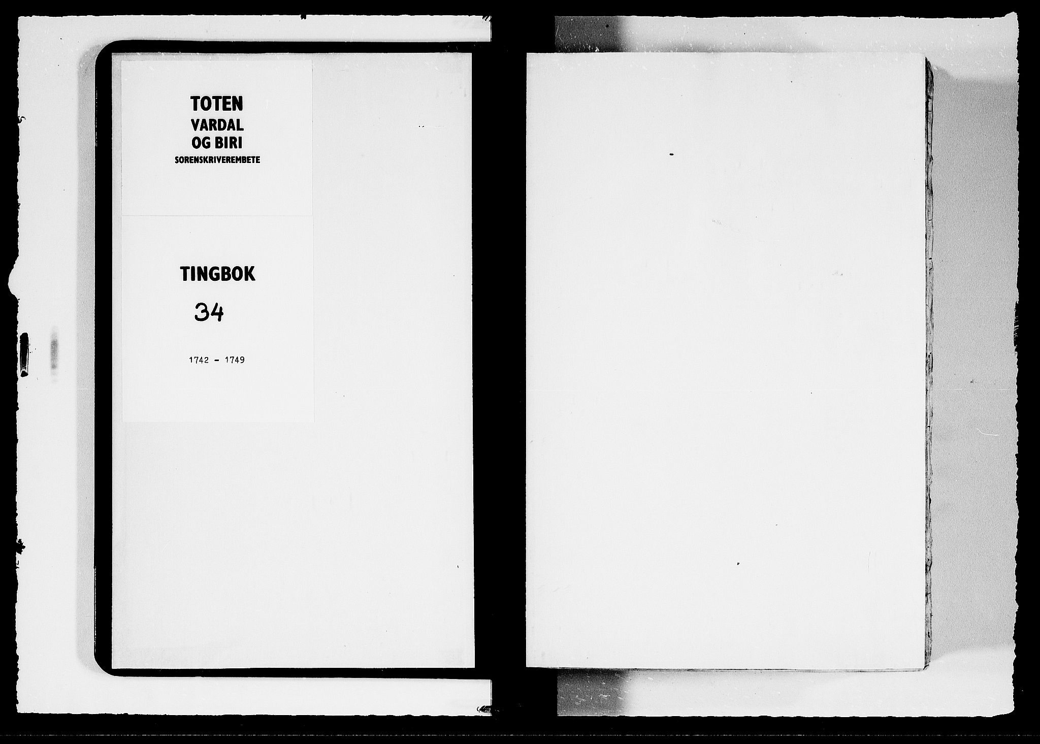 Toten tingrett, SAH/TING-006/G/Gb/Gba/L0034: Tingbok, 1742-1749