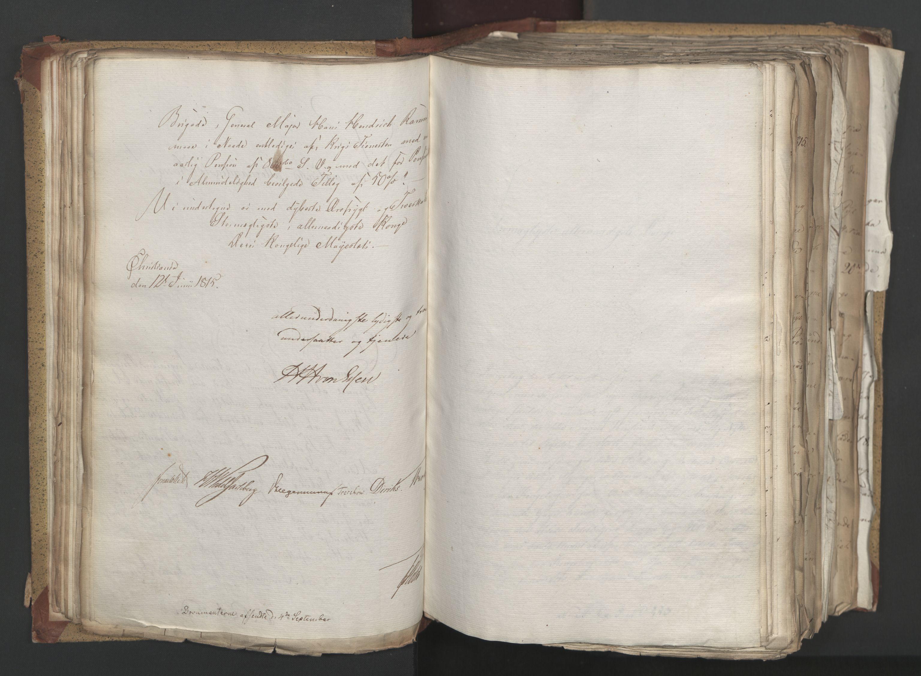 Statsrådsavdelingen i Stockholm, AV/RA-S-1003/D/Da/L0003: Regjeringsinnstillinger nr. 519-787, 1815, s. 83