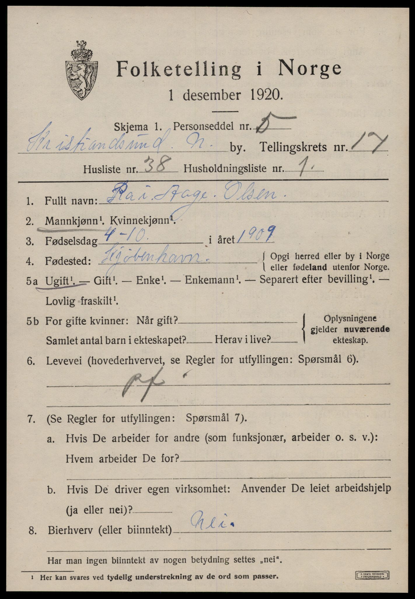 SAT, Folketelling 1920 for 1503 Kristiansund kjøpstad, 1920, s. 36827