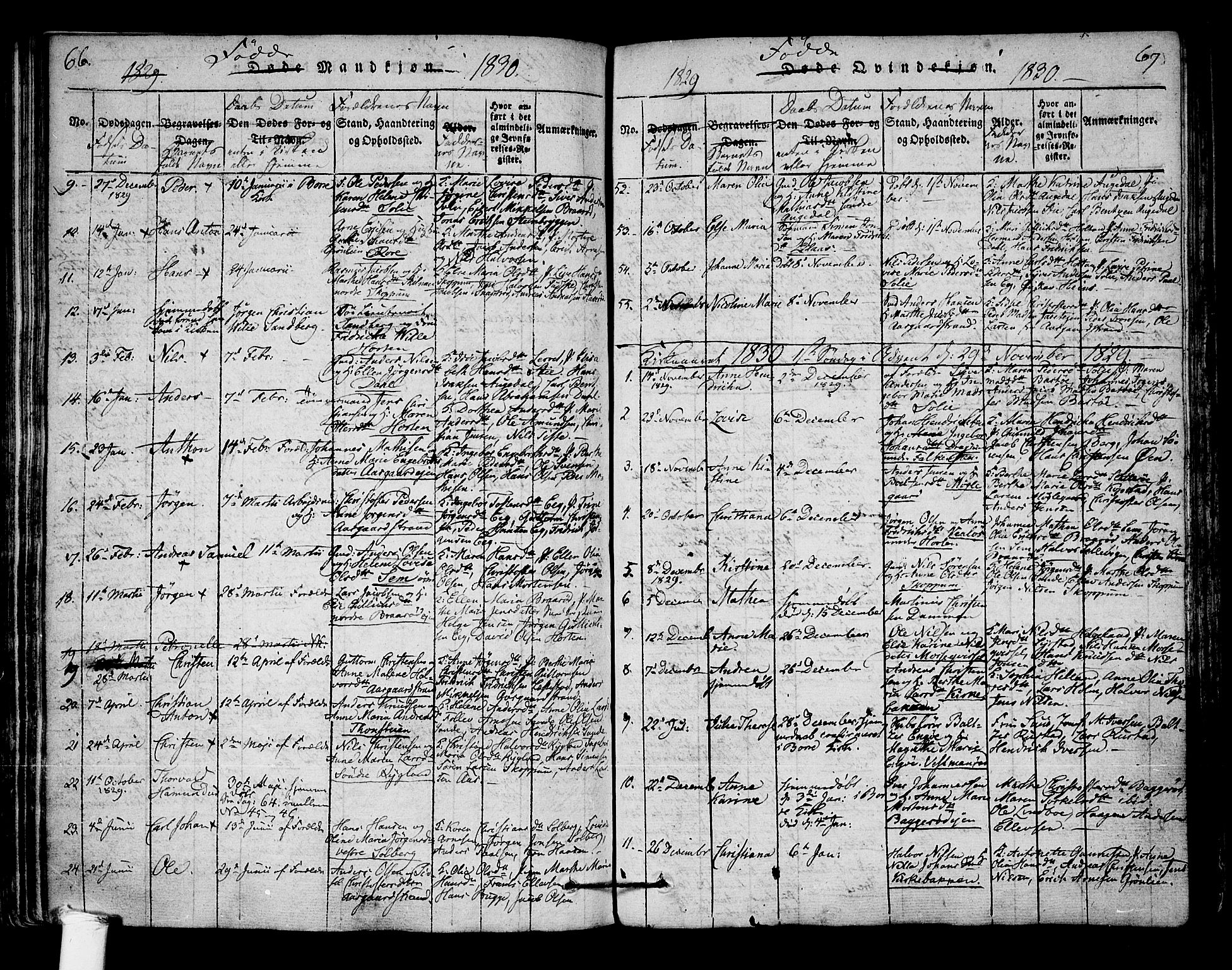 Borre kirkebøker, SAKO/A-338/F/Fa/L0004: Ministerialbok nr. I 4, 1815-1845, s. 66-67