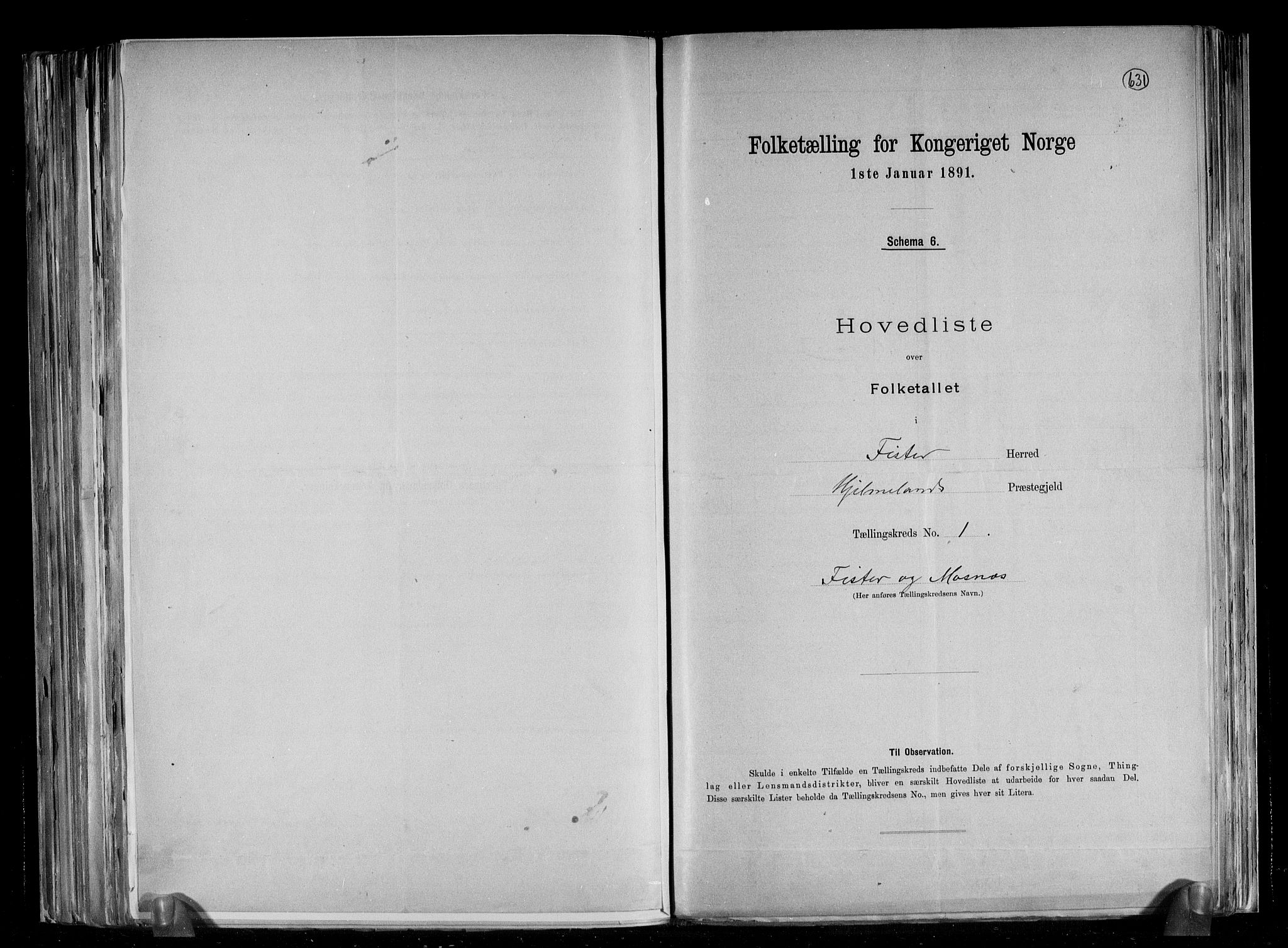 RA, Folketelling 1891 for 1132 Fister herred, 1891, s. 4