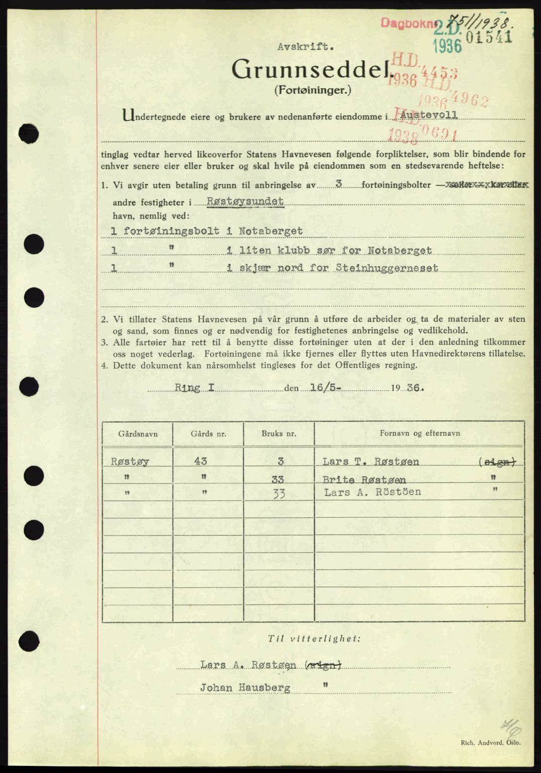 Midhordland sorenskriveri, SAB/A-3001/1/G/Gb/Gbh/L0005: Pantebok nr. A9-10, 1938-1938, Dagboknr: 751/1938