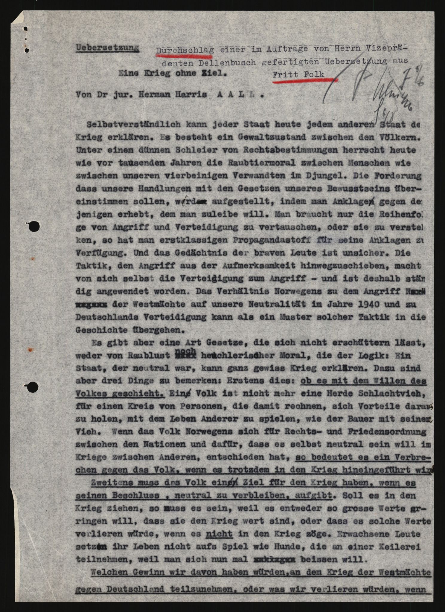 Forsvarets Overkommando. 2 kontor. Arkiv 11.4. Spredte tyske arkivsaker, AV/RA-RAFA-7031/D/Dar/Darb/L0013: Reichskommissariat - Hauptabteilung Vervaltung, 1917-1942, s. 126