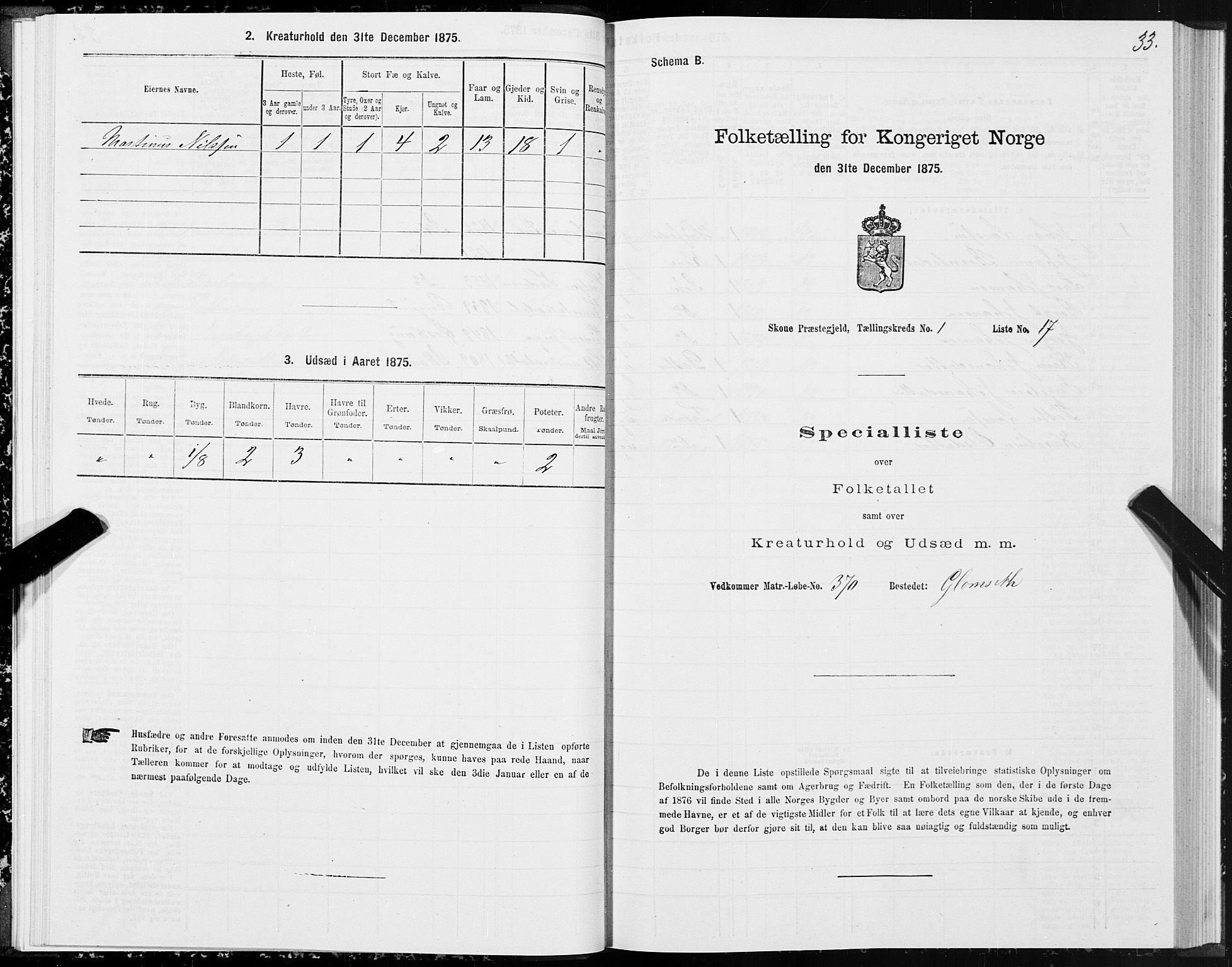 SAT, Folketelling 1875 for 1529P Skodje prestegjeld, 1875, s. 1033