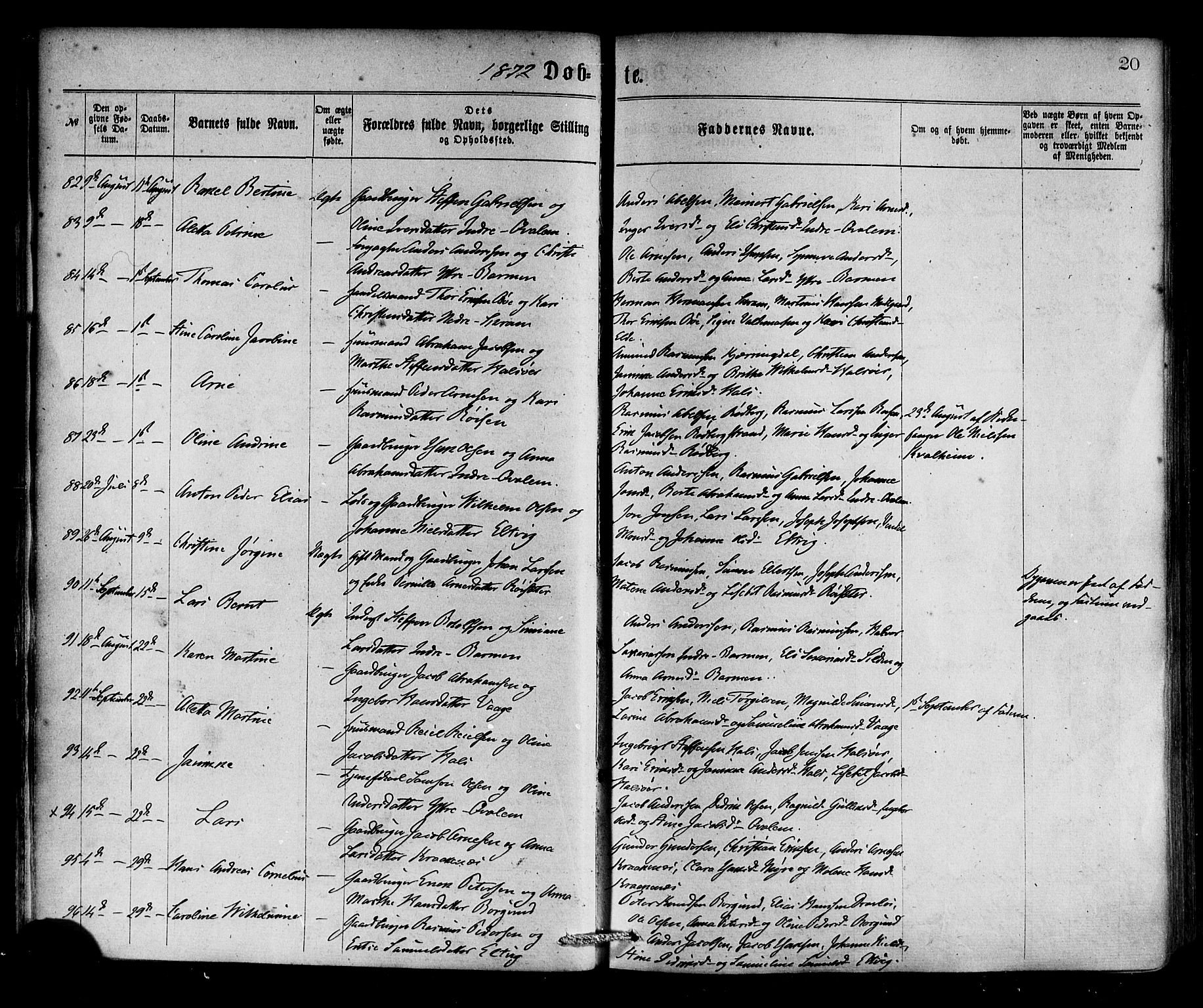 Selje sokneprestembete, AV/SAB-A-99938/H/Ha/Haa/Haaa: Ministerialbok nr. A 12, 1870-1880, s. 20