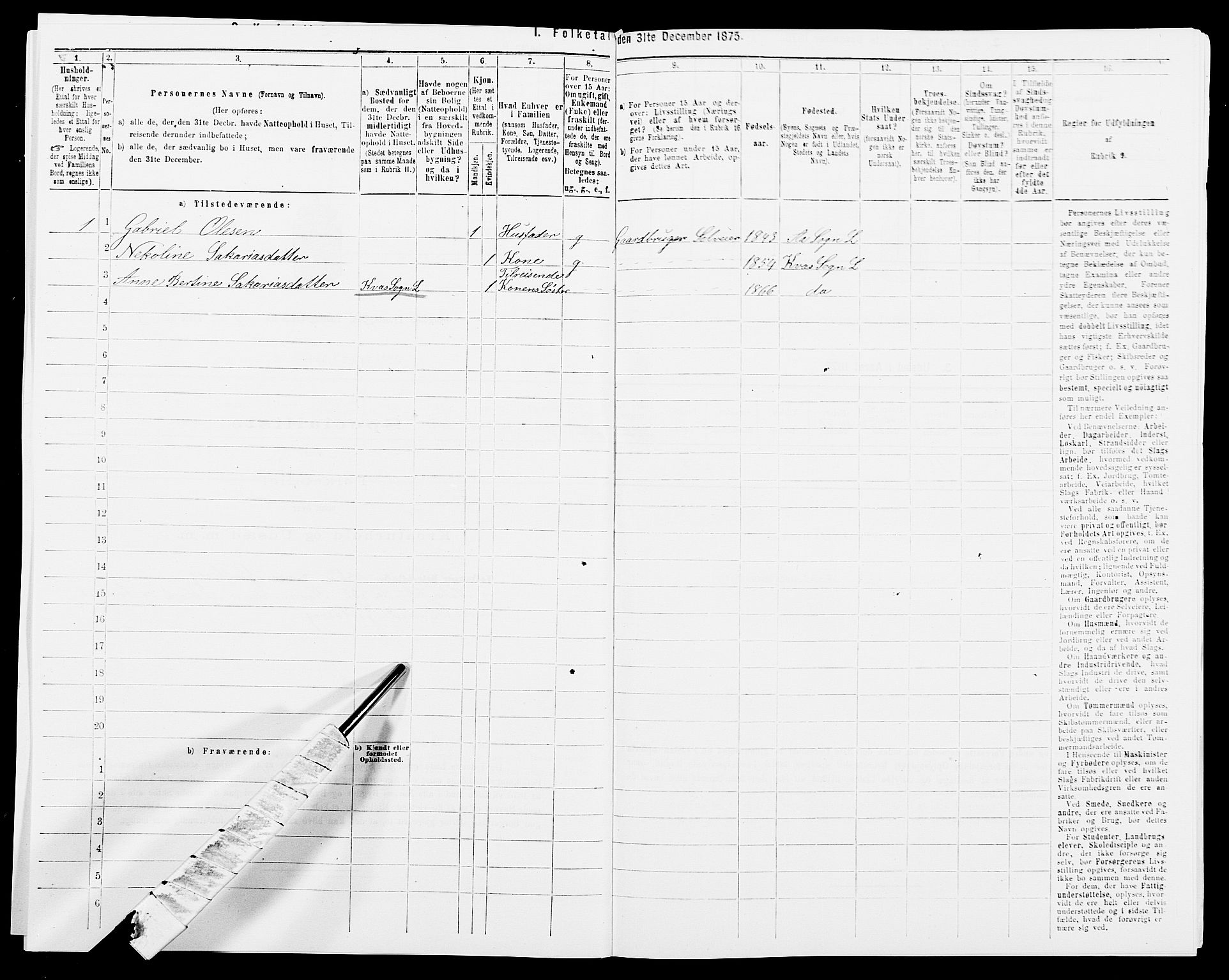 SAK, Folketelling 1875 for 1032P Lyngdal prestegjeld, 1875, s. 1118